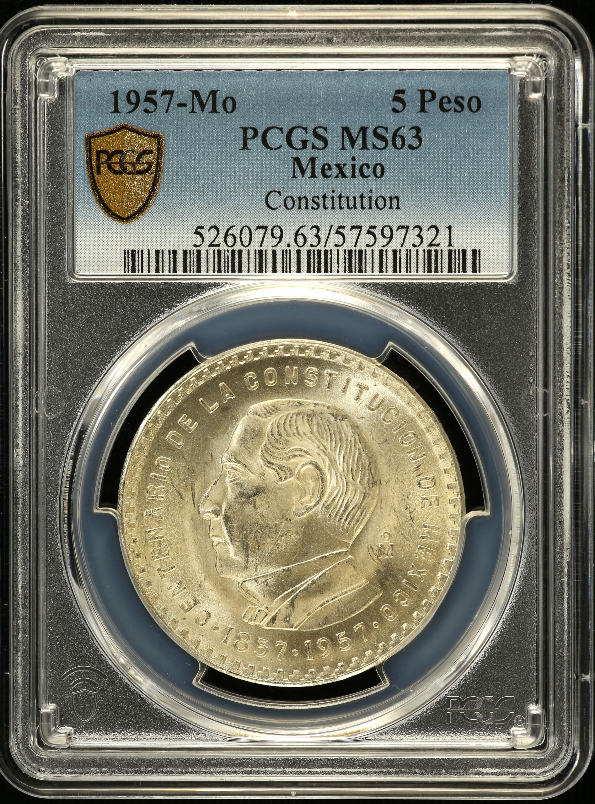 Modern Silver & Minors 5 Peso 1957 Mo PCGS MS63 0152831