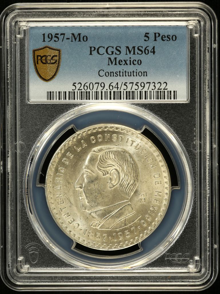 Modern Silver & Minors 5 Peso 1957 Mo PCGS MS64 0152853
