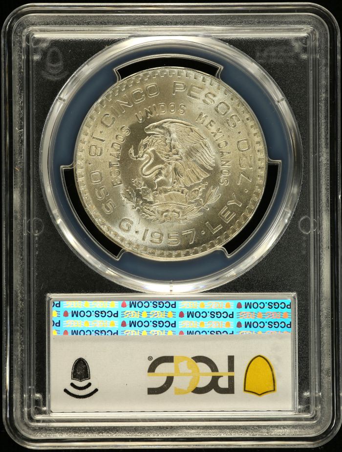 Modern Silver & Minors 5 Peso 1957 Mo PCGS MS64 0152853Modern Silver & Minors 5 Peso 1957 Mo PCGS MS64 0152853 - Image 2