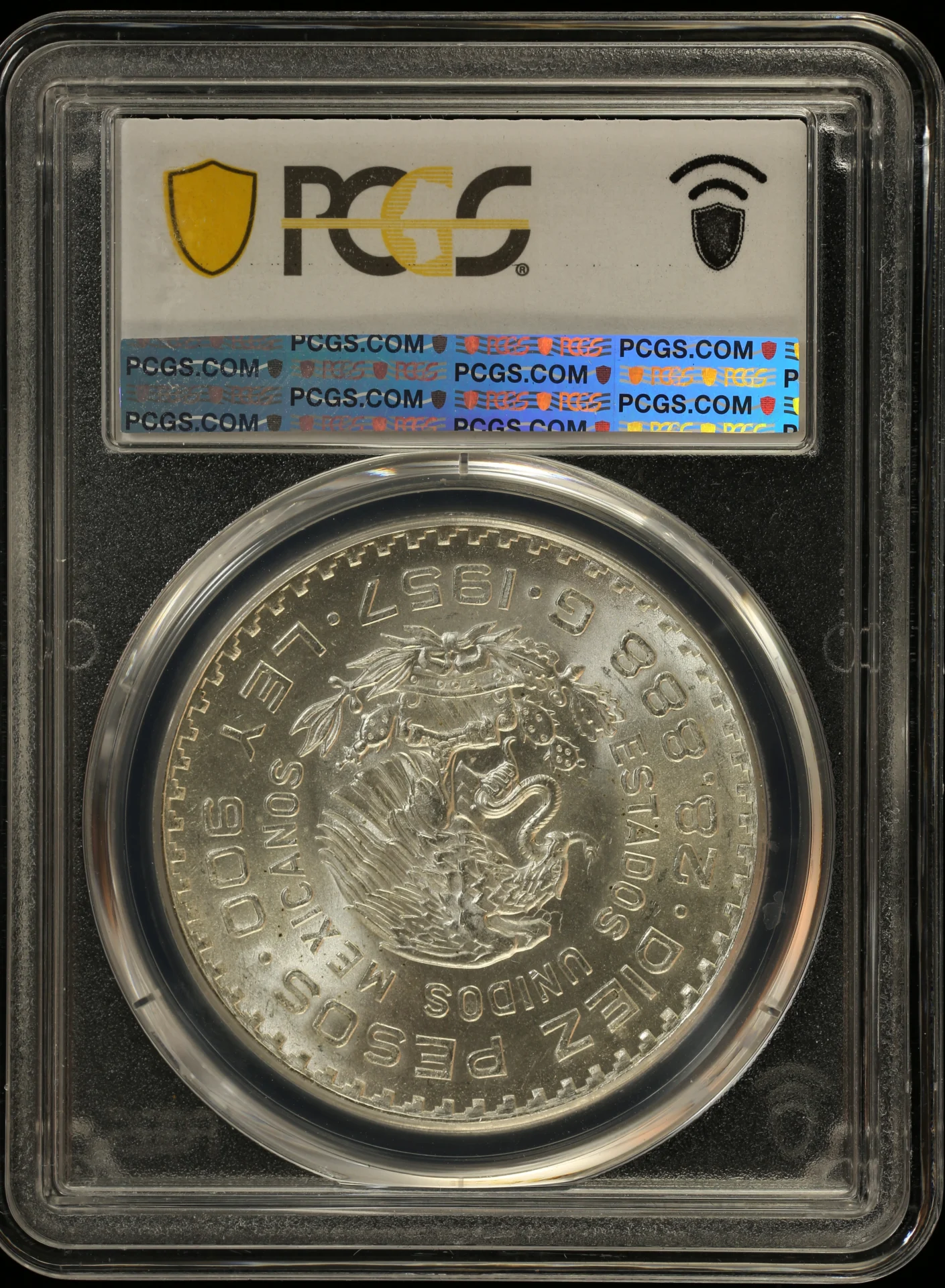 10 Peso Mexican Coins Modern Silver & Minors Modern Silver & Minors 10 Peso 1957 Mo KM-475 PCGS MS64 0153242 Modern Silver & Minors 10 Peso 1957 Mo KM-475 PCGS MS64 0153242Modern Silver & Minors 10 Peso 1957 Mo KM-475 PCGS MS64 0153242 - Image 2