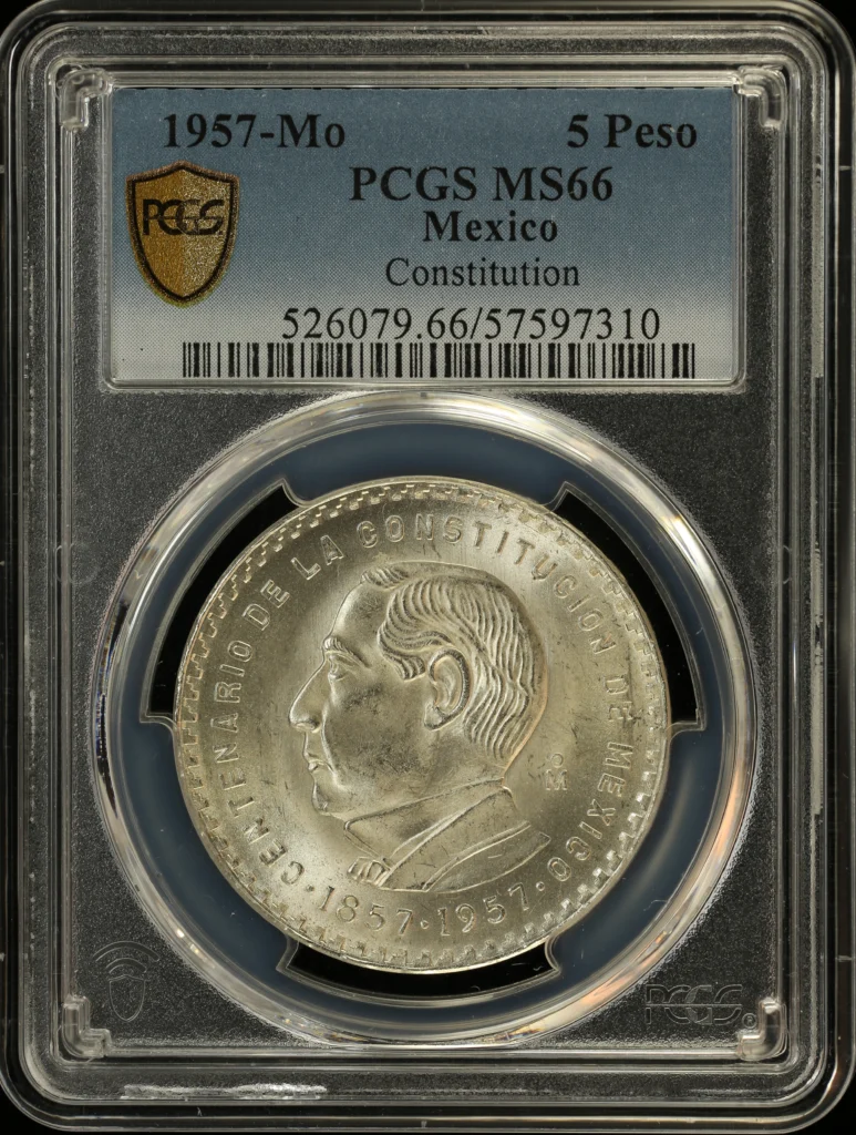Modern Silver & Minors 5 Peso 1957 Mo PCGS MS66 0152879
