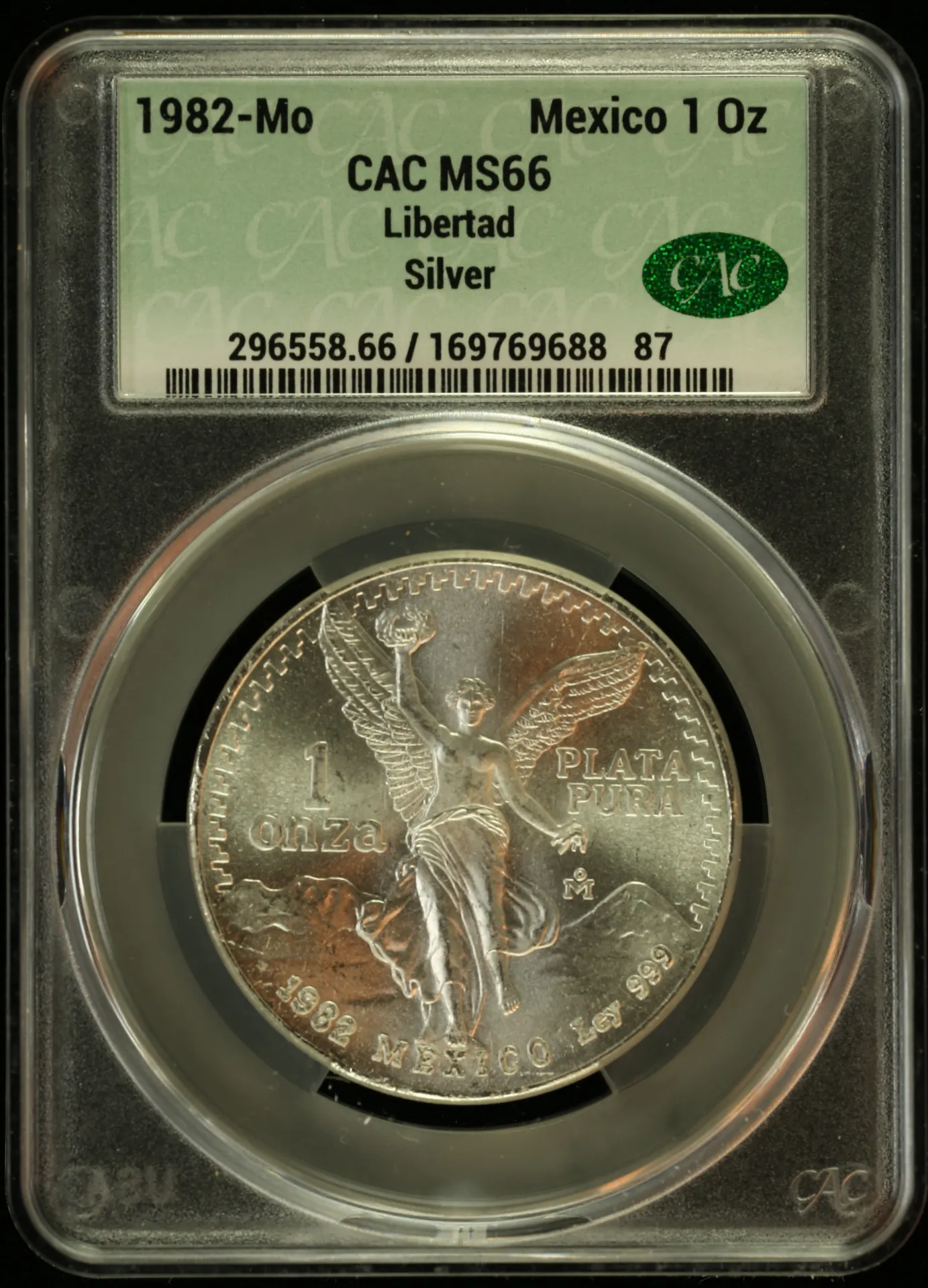 Mexican Coins Modern Silver & Minors Onza Modern Silver & Minors Onza 1982 Mo CAC MS66 0152750 Modern Silver & Minors Onza 1982 Mo CAC MS66 0152750