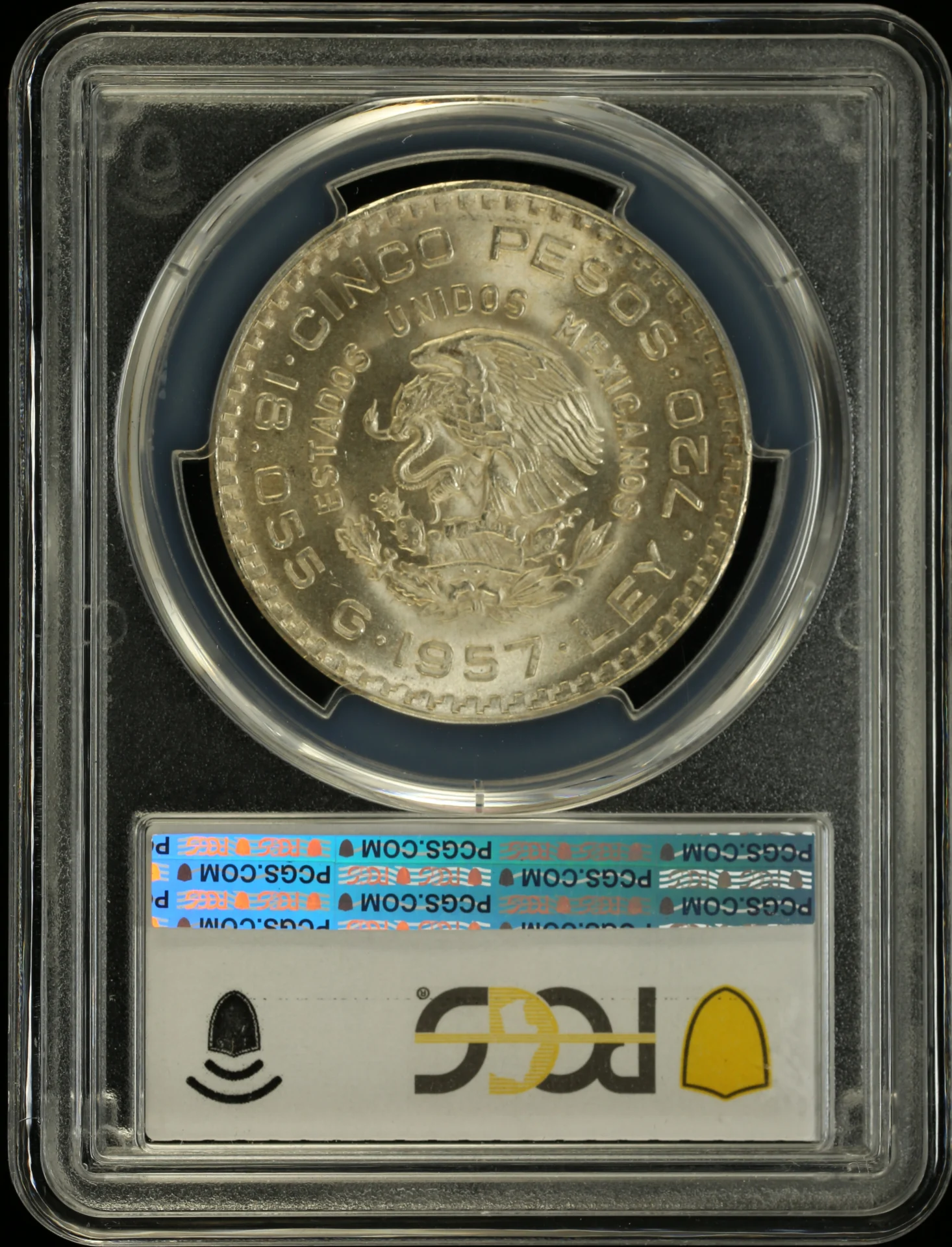 5 Peso Mexican Coins Modern Silver & Minors Modern Silver & Minors 5 Peso 1957 Mo PCGS MS65 0152858 Modern Silver & Minors 5 Peso 1957 Mo PCGS MS65 0152858Modern Silver & Minors 5 Peso 1957 Mo PCGS MS65 0152858 - Image 2