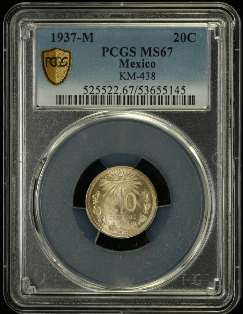 Modern Silver & Minors 20 Centavo 1937 M KM-438 PCGS MS67 0153381