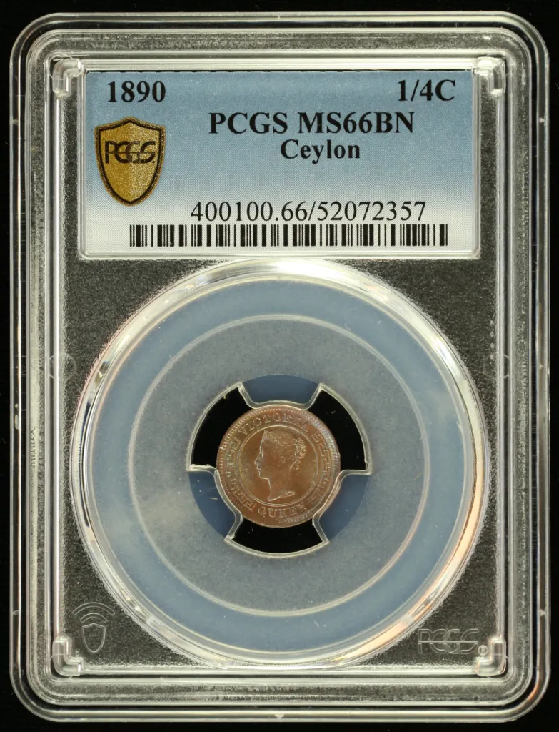 Ceylon 1/4 Cent 1890 PCGS MS66BN 0152897