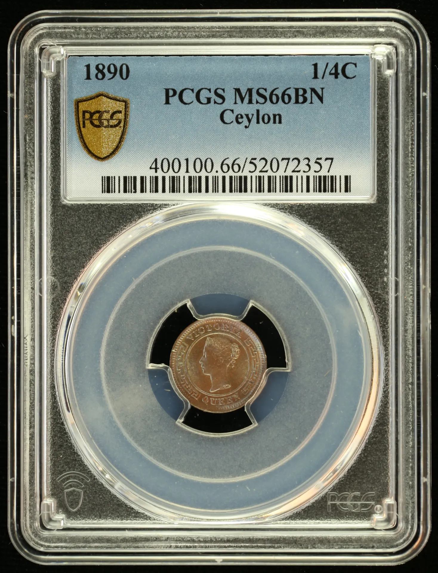 Ceylon 1/4 Cent 1890 PCGS MS66BN 0152897