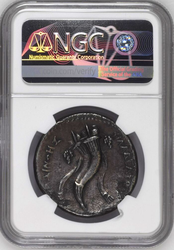 Ptolemaic Kingdom Arsinoe II d.270/68 BC AR Decadrachm NGC XF 0155207Ptolemaic Kingdom Arsinoe II d.270/68 BC AR Decadrachm NGC XF 0155207 - Image 2