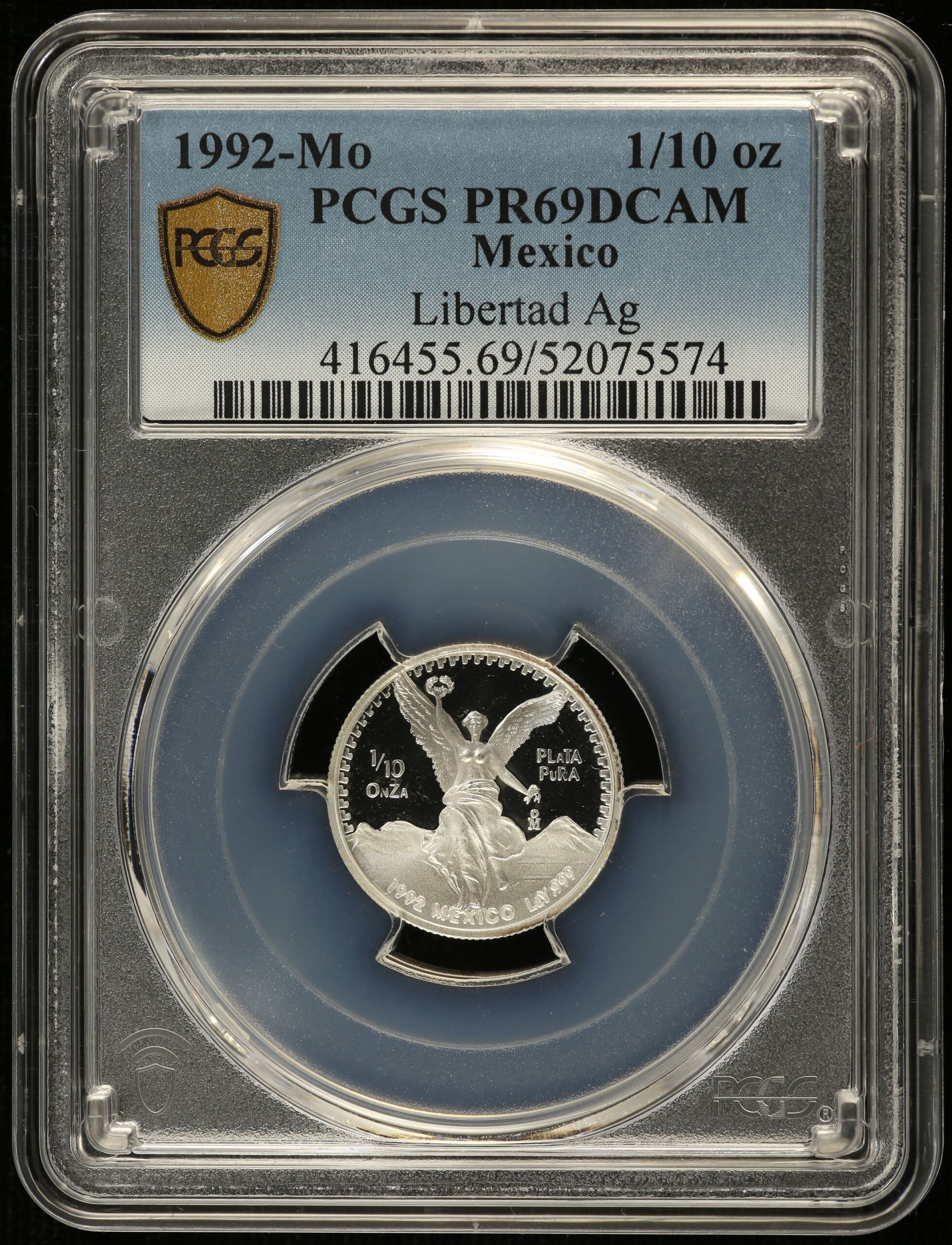 Modern Silver & Minors 1/10 Onza 1992 Mo PCGS PR69DCAM 0155112