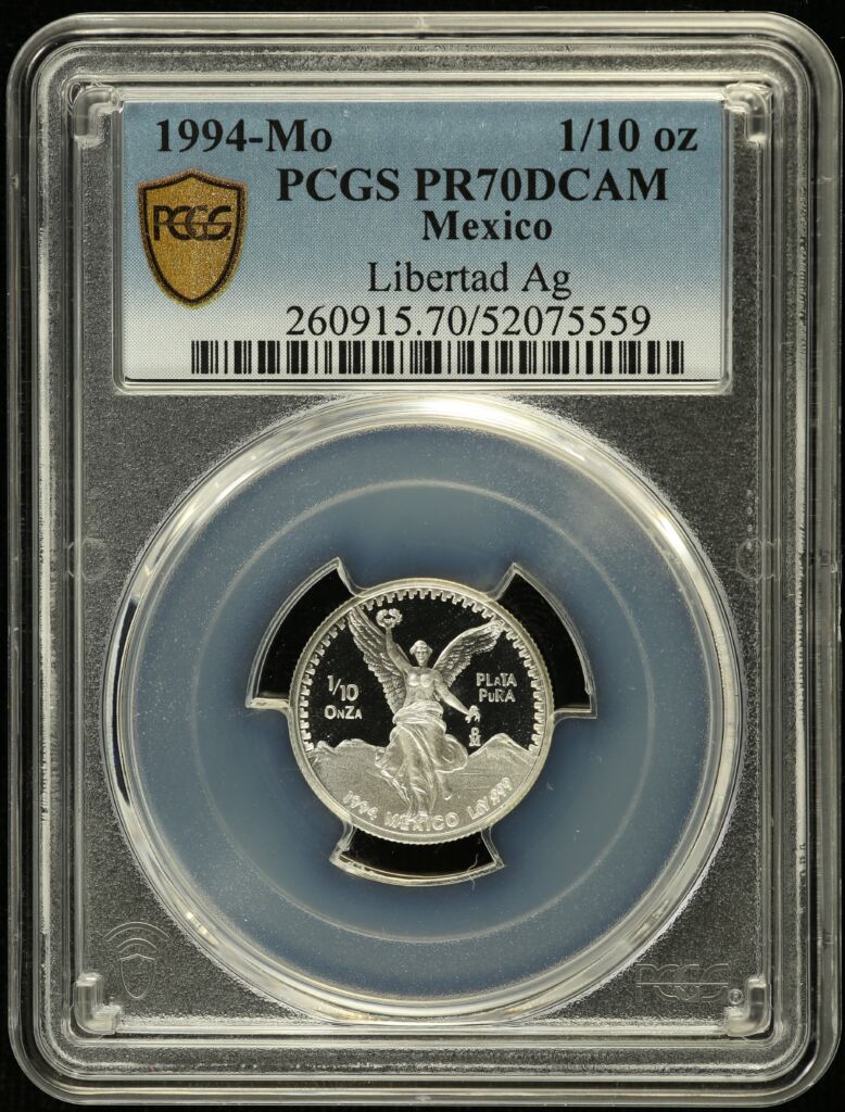 Modern Silver & Minors 1/10 Onza 1994 Mo PCGS PR70DCAM 0155118