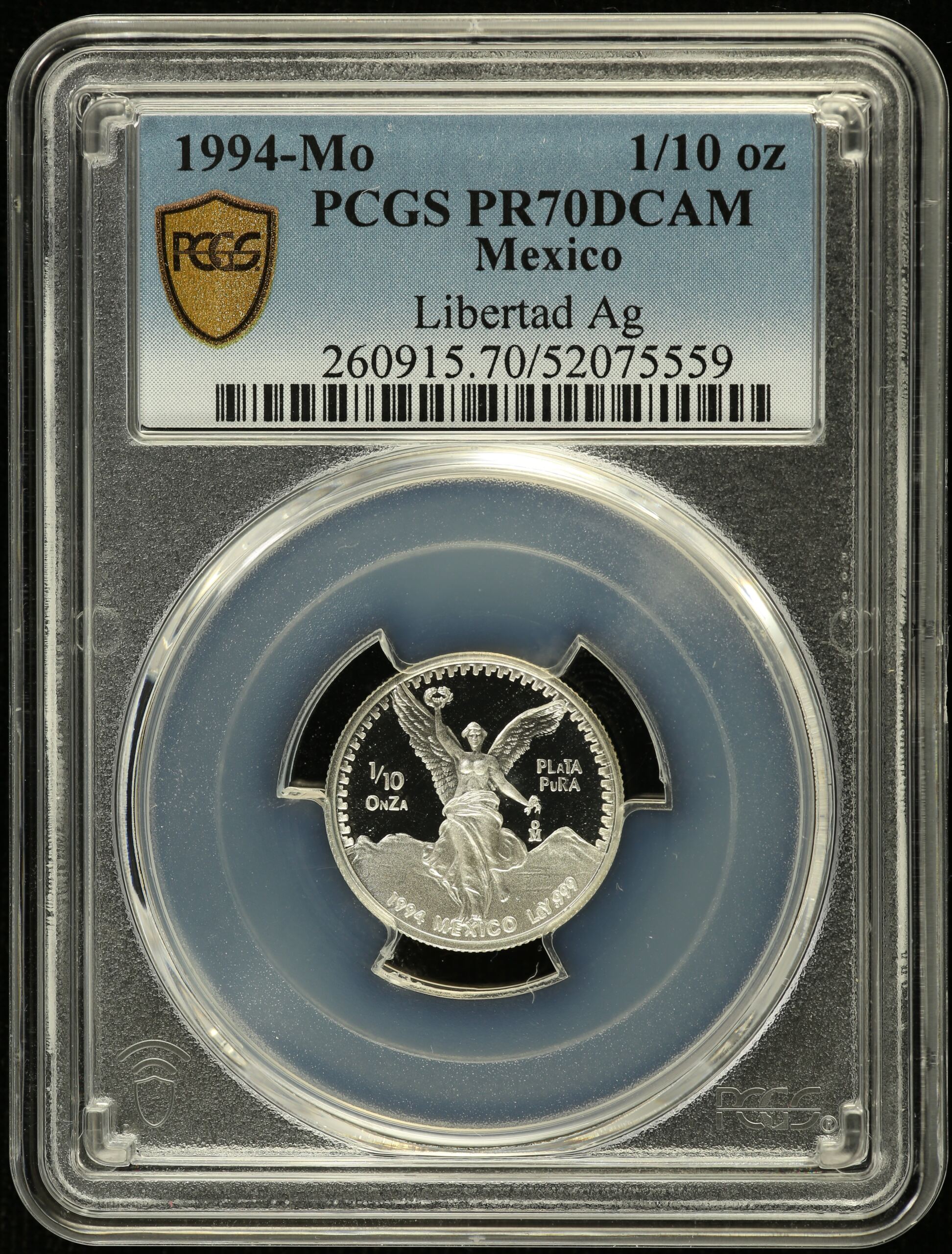 Modern Silver & Minors 1/10 Onza 1994 Mo PCGS PR70DCAM 0155118