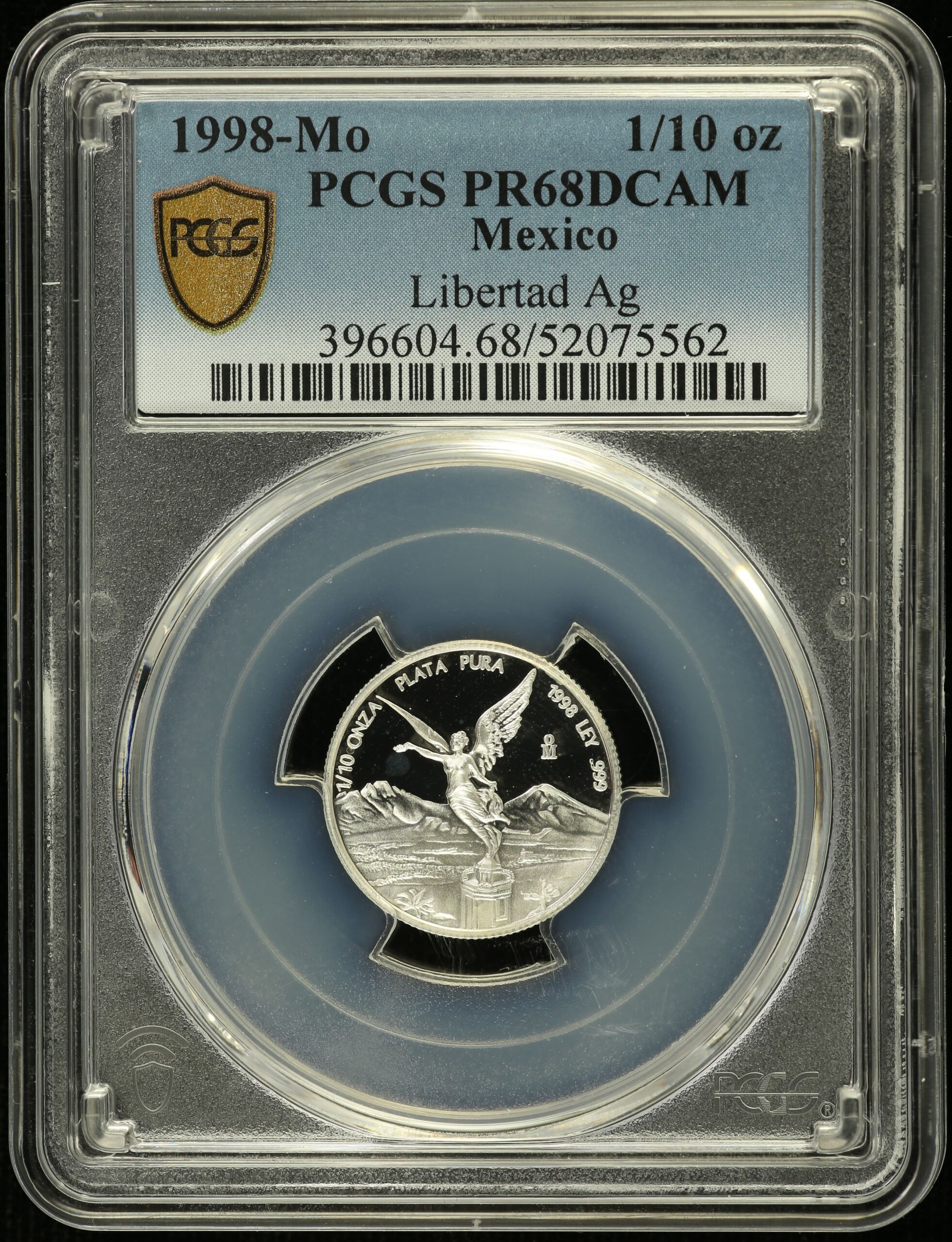 Modern Silver & Minors 1/10 Onza 1998 Mo PCGS PR68DCAM 0155120