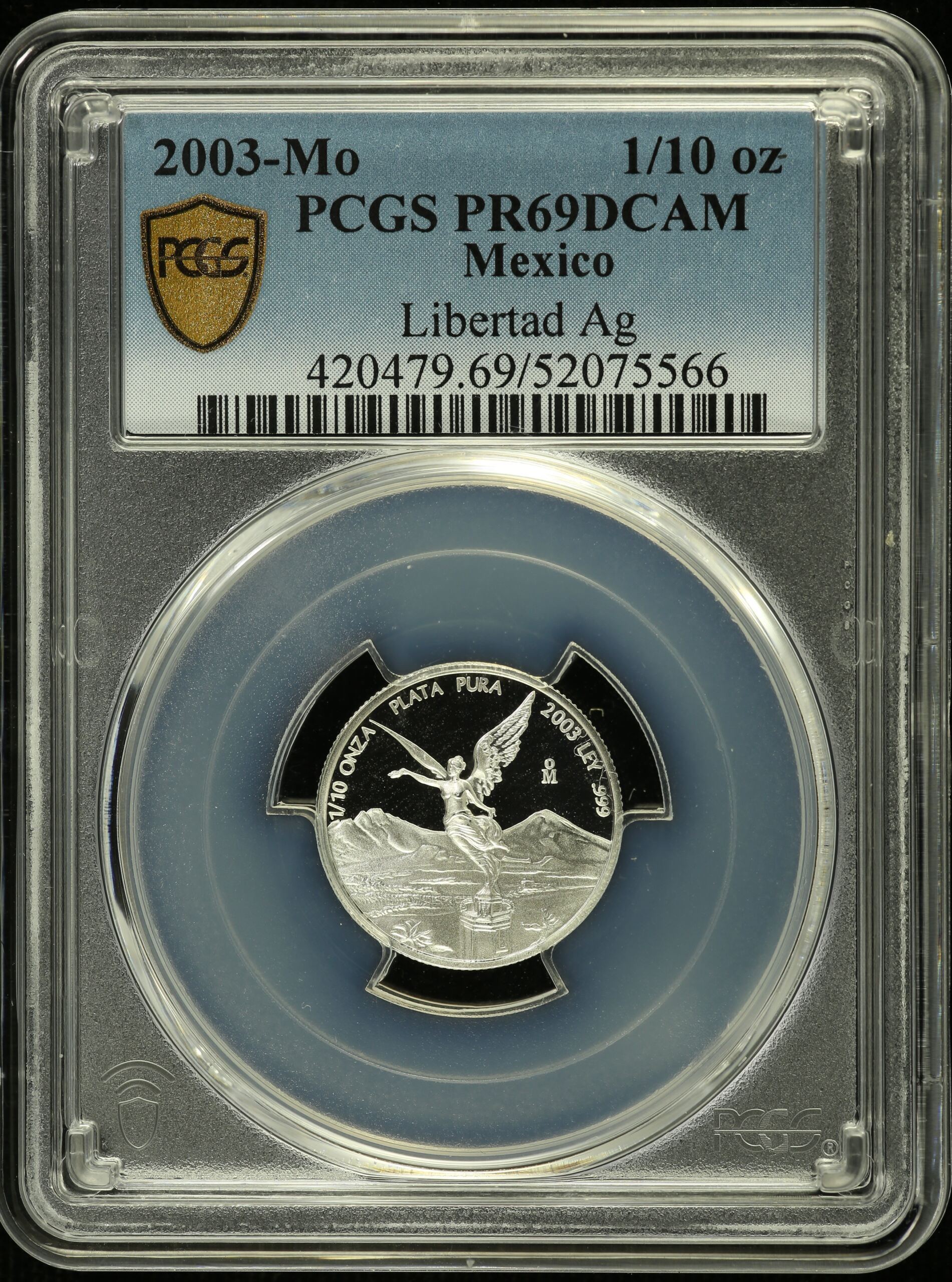 Modern Silver & Minors 1/10 Onza 2003 Mo PCGS PR69DCAM 0155123