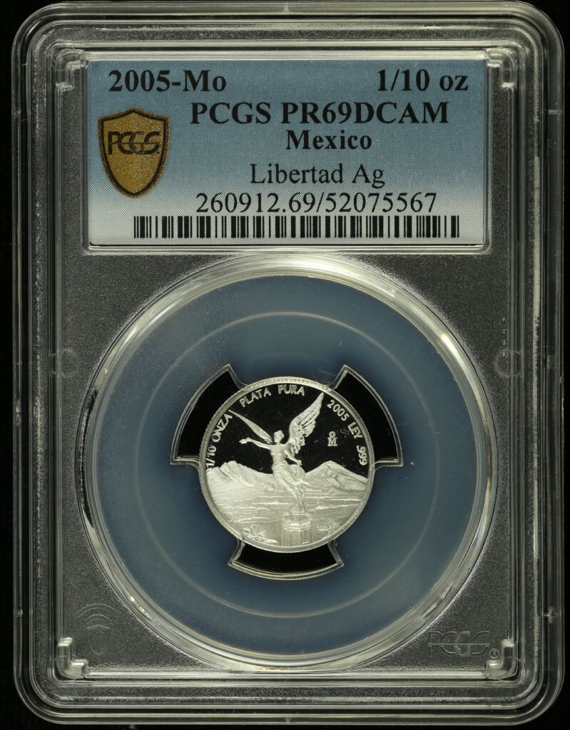 Modern Silver & Minors 1/10 Onza 2005 Mo PCGS PR69DCAM 0155126