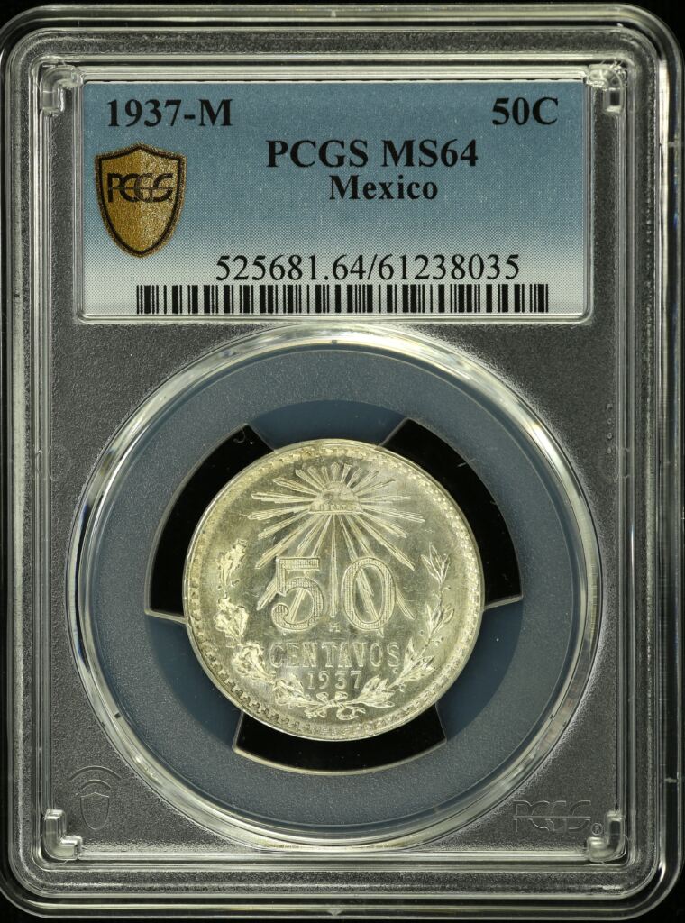 Modern Silver & Minors 50 Centavo 1937 M PCGS MS64 0154150