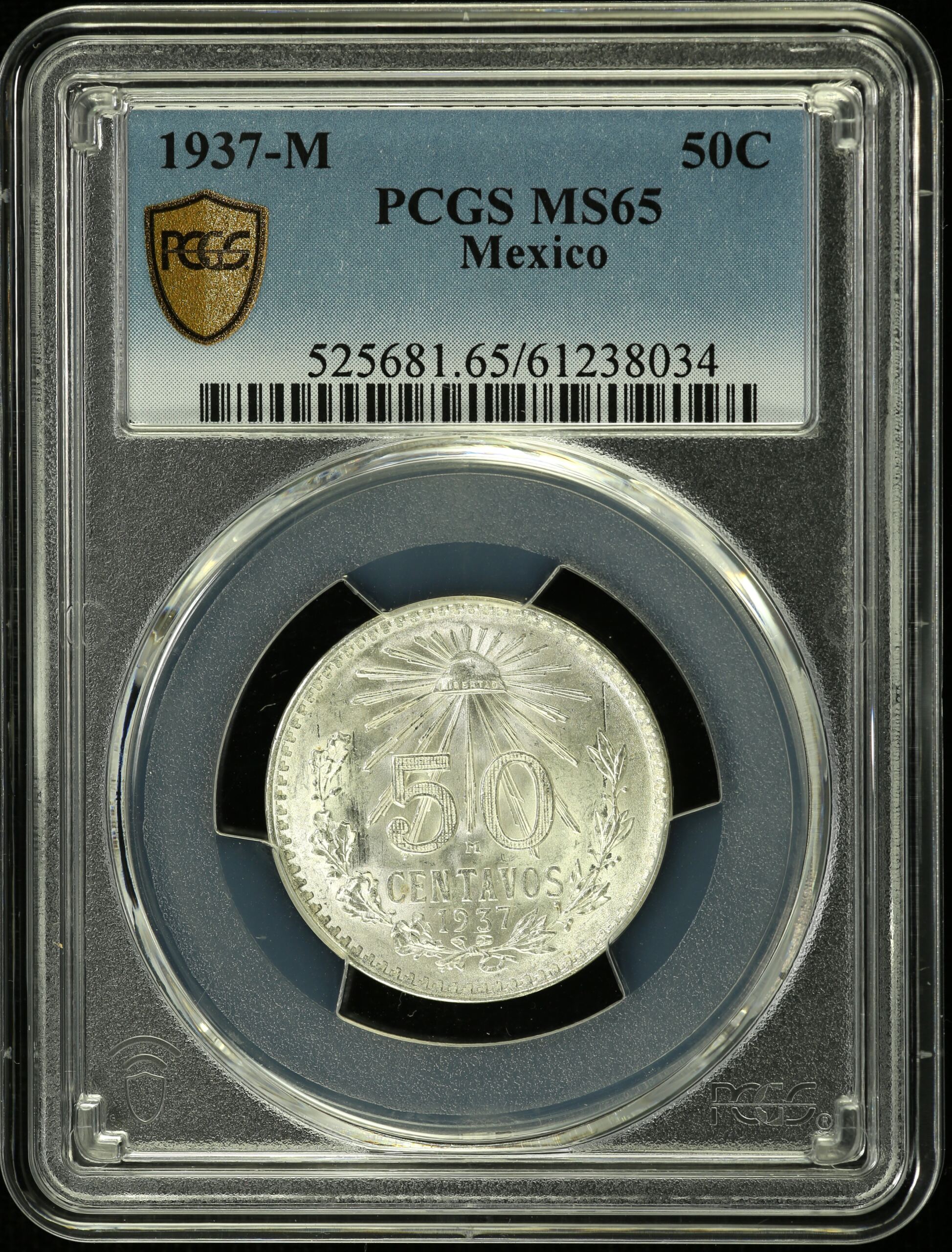 Modern Silver & Minors 50 Centavo 1937 M PCGS MS65 0154152