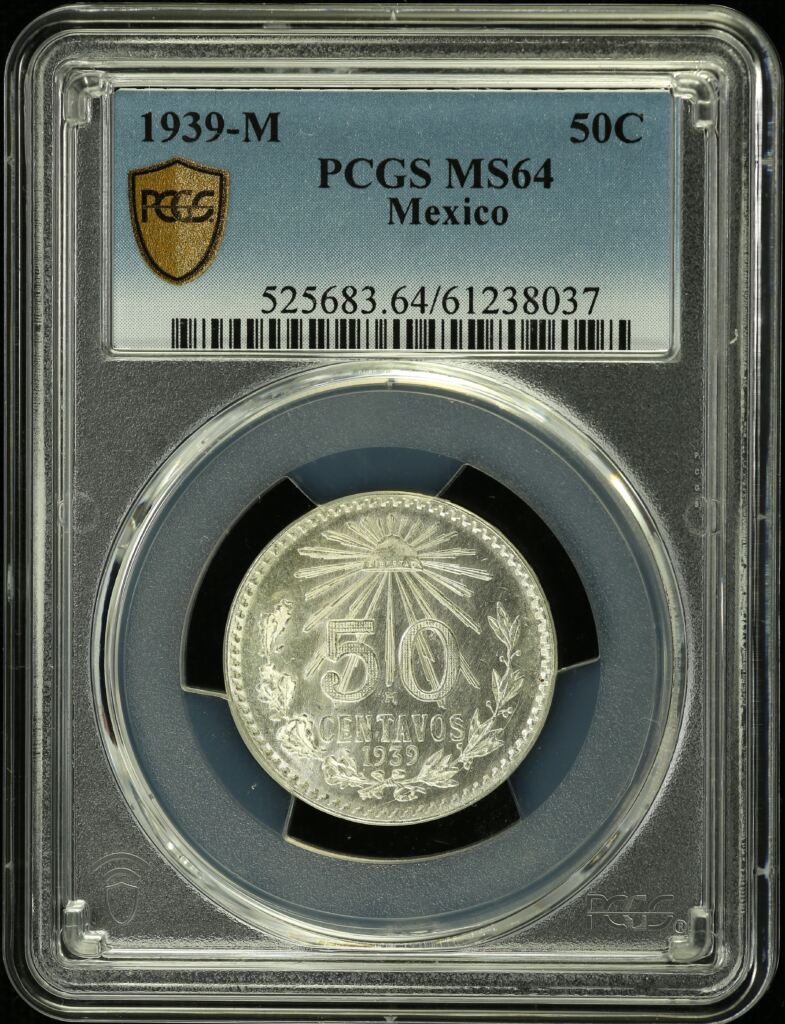 Modern Silver & Minors 50 Centavo 1939 M PCGS MS64 0154153