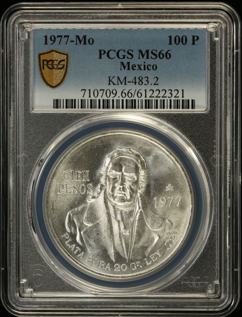 Modern Silver & Minors 100 Peso 1977 Mo KM-483.2 PCGS MS66 0153609