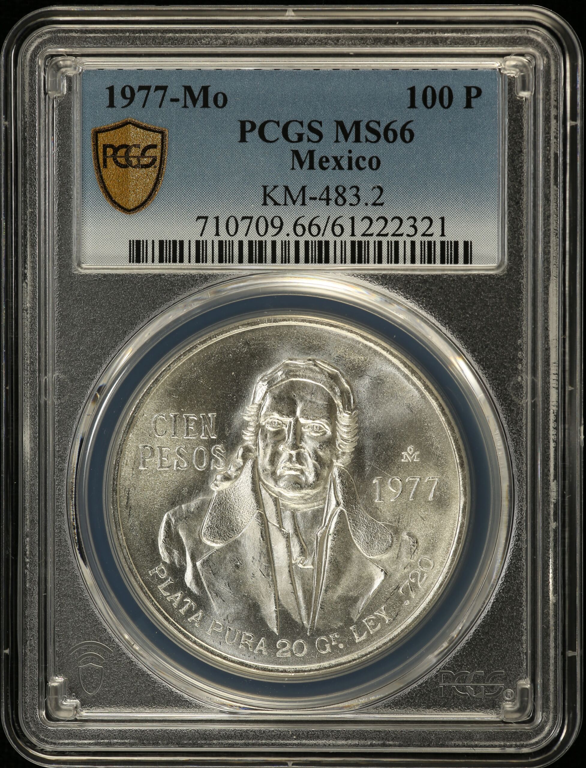 Modern Silver & Minors 100 Peso 1977 Mo KM-483.2 PCGS MS66 0153609