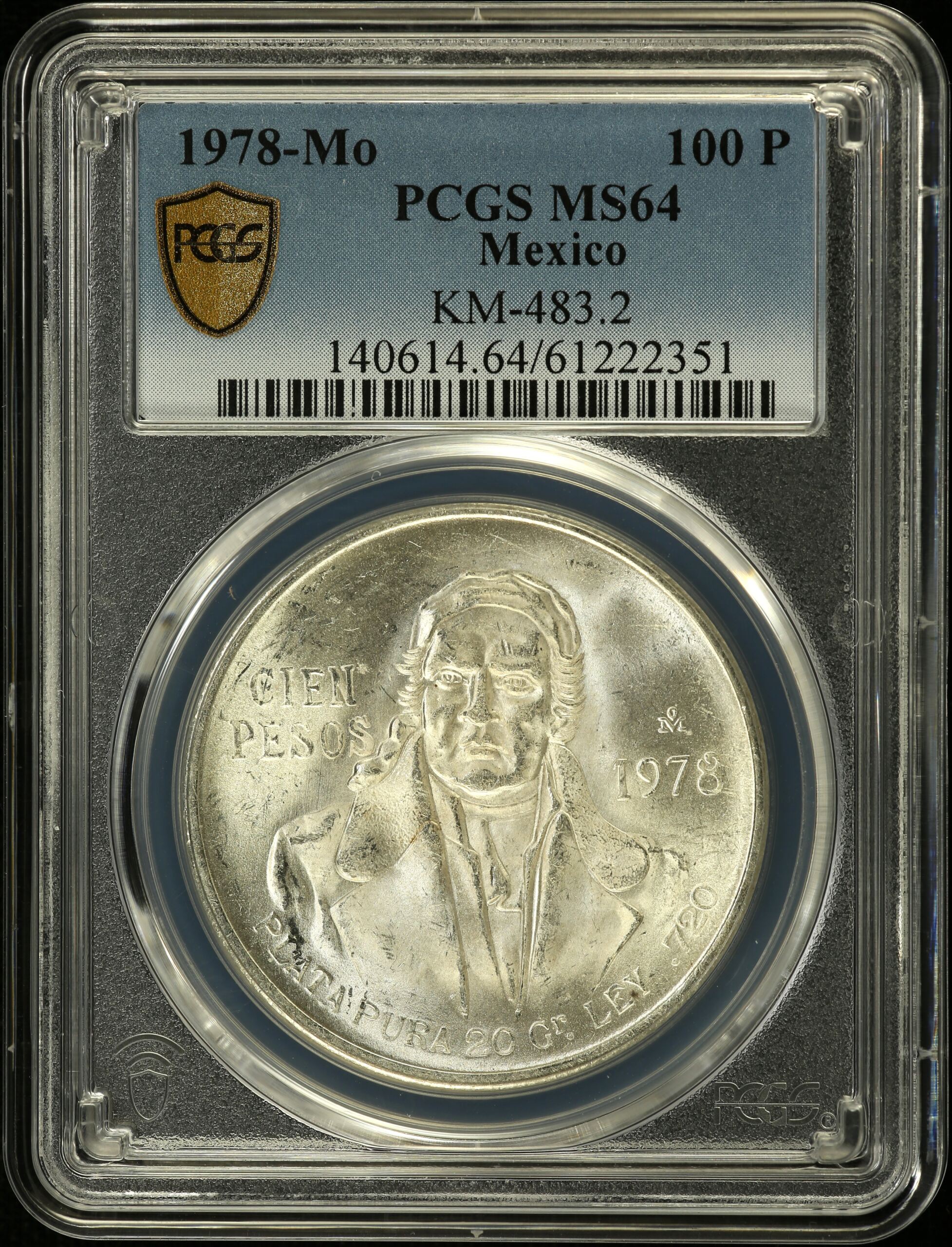 Modern Silver & Minors 100 Peso 1978 Mo KM-483.2 PCGS MS64 0153619