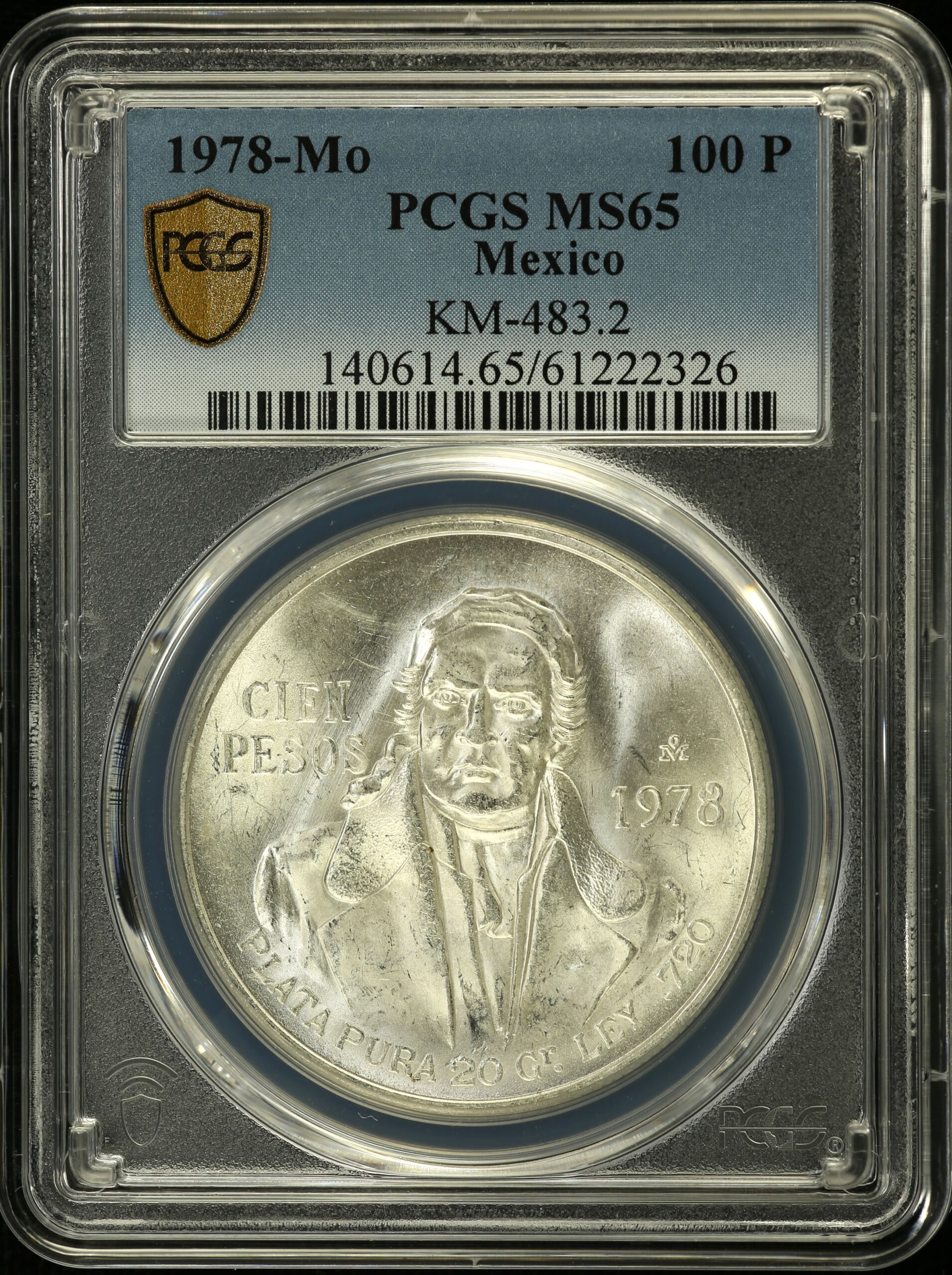 Modern Silver & Minors 100 Peso 1978 Mo KM-483.2 PCGS MS65 0153620