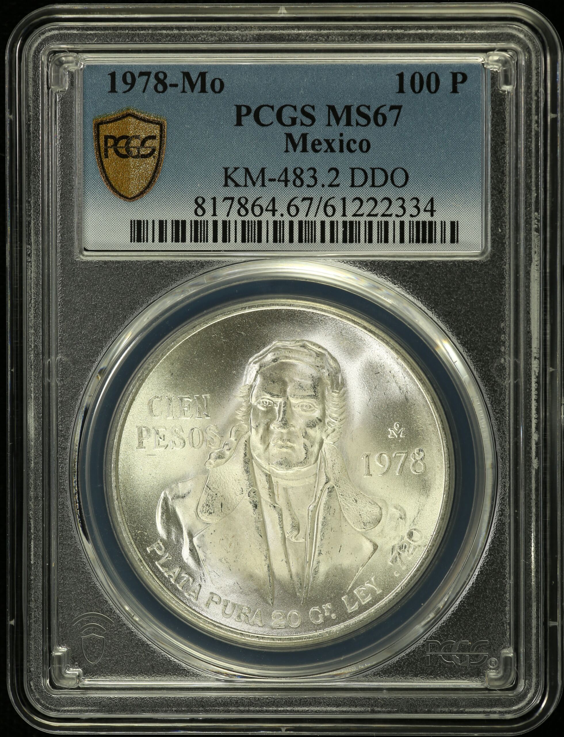 Modern Silver & Minors 100 Peso 1978 Mo KM-483.2 PCGS MS67 0153646