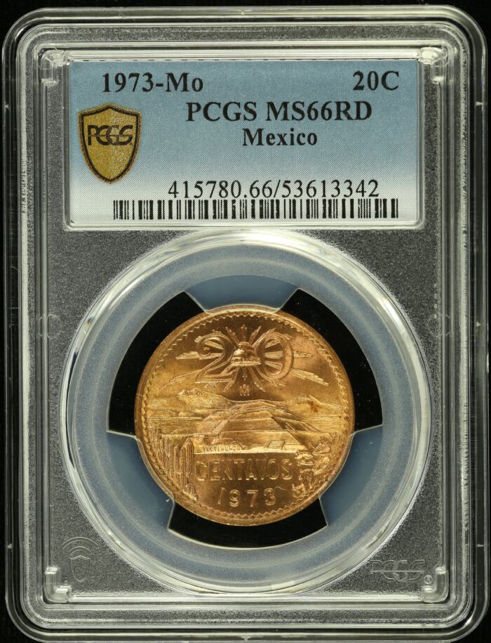 Modern Silver & Minors 20 Centavo 1973 Mo PCGS MS66RD 0153738Modern Silver & Minors 20 Centavo 1973 Mo PCGS MS66RD 0153738