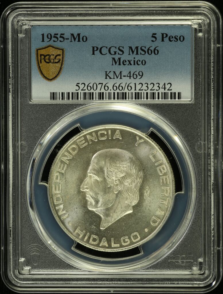 Modern Silver & Minors 5 Peso 1955 Mo KM-469 PCGS MS66 0153820