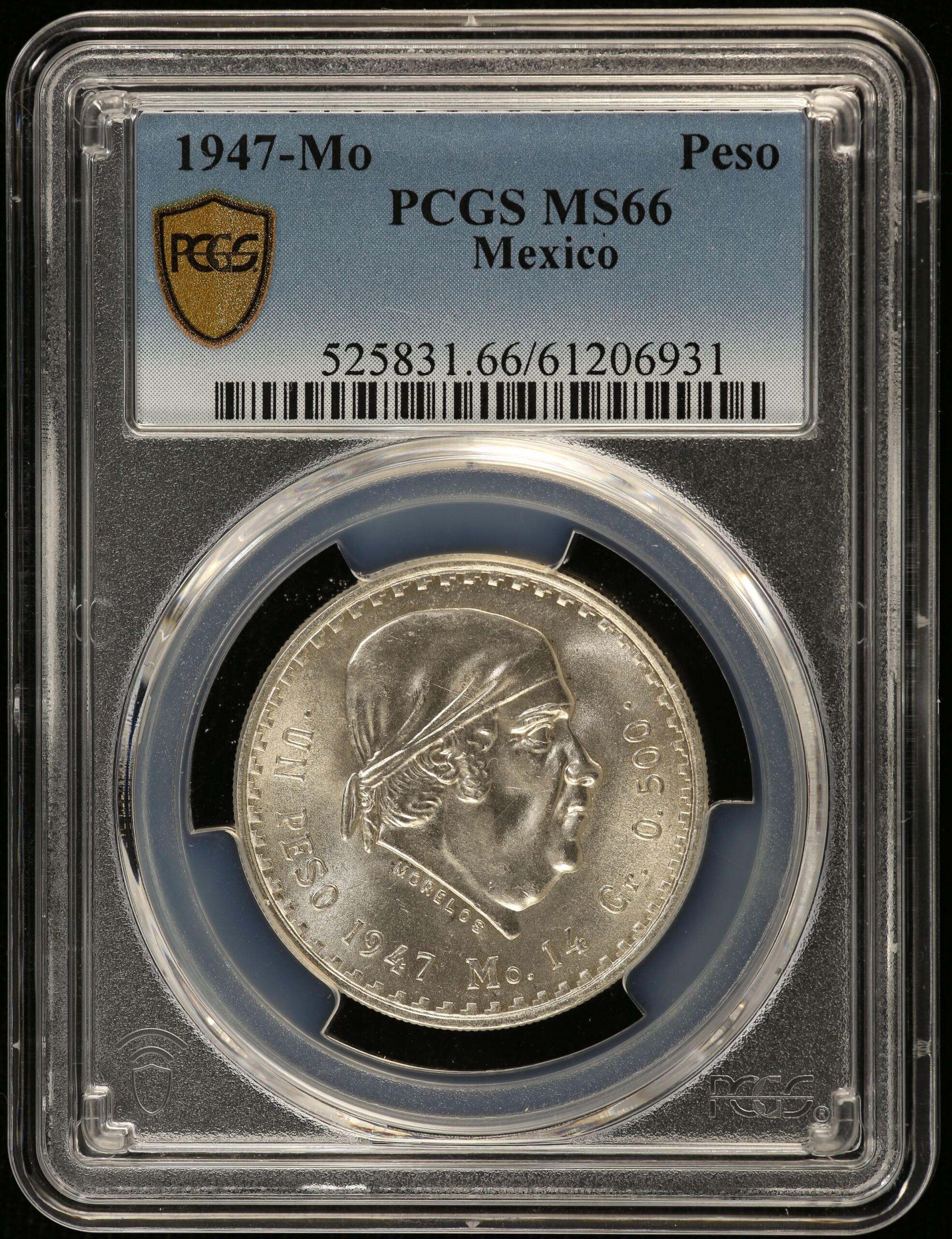 Modern Silver & Minors Peso 1947 Mo PCGS MS66 0153960