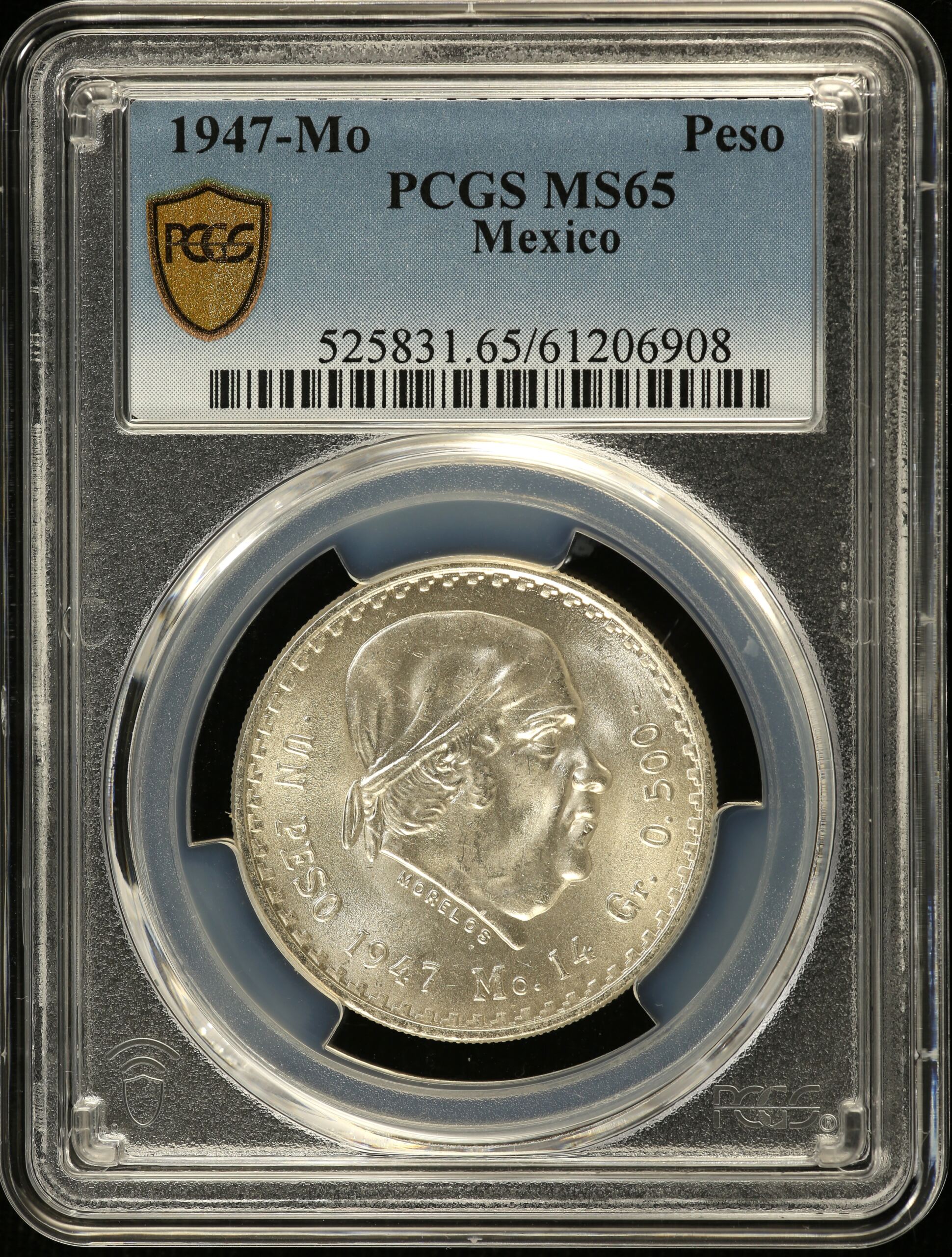 Modern Silver & Minors Peso 1947 Mo PCGS MS65 0153975
