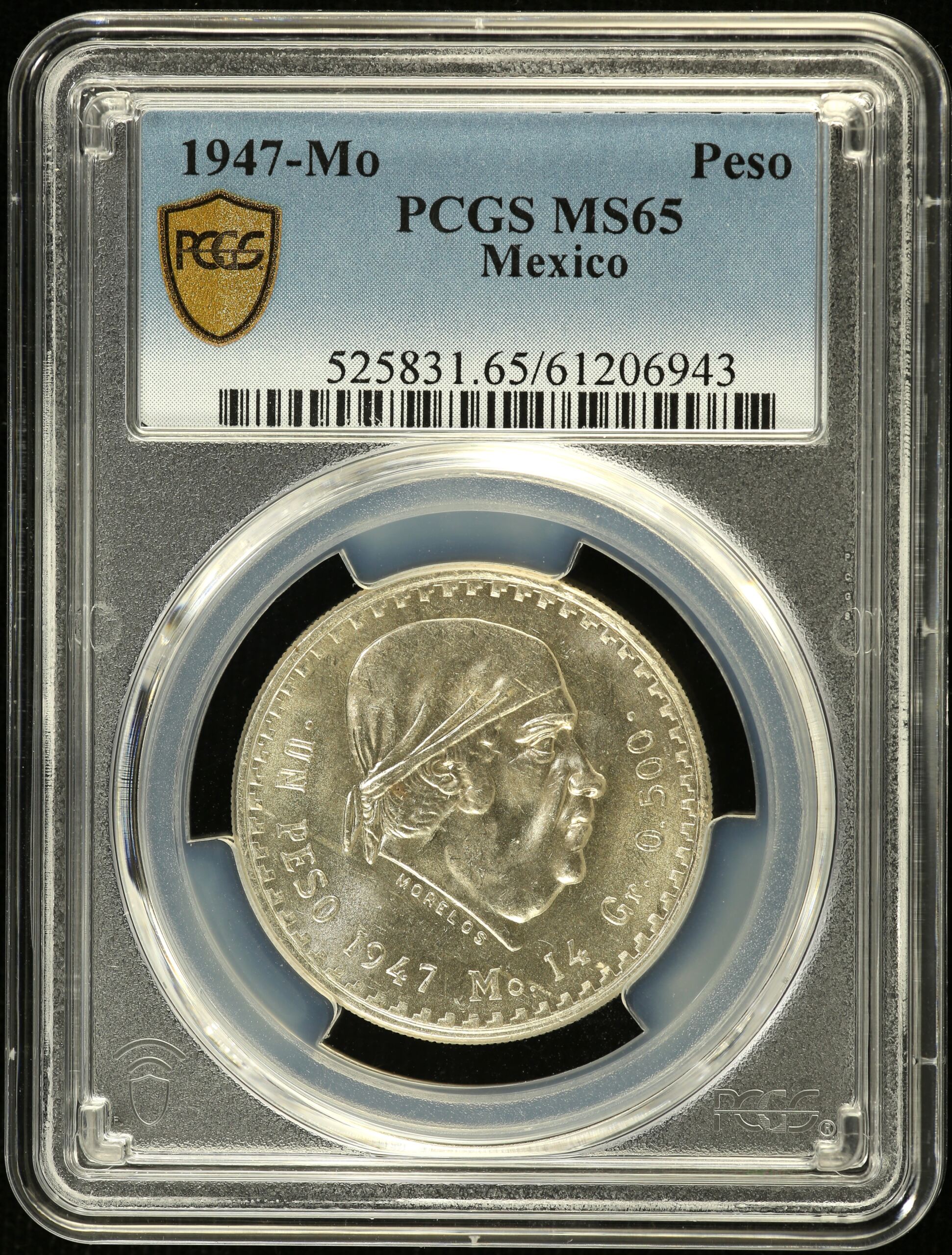 Modern Silver & Minors Peso 1947 Mo PCGS MS65 0153978