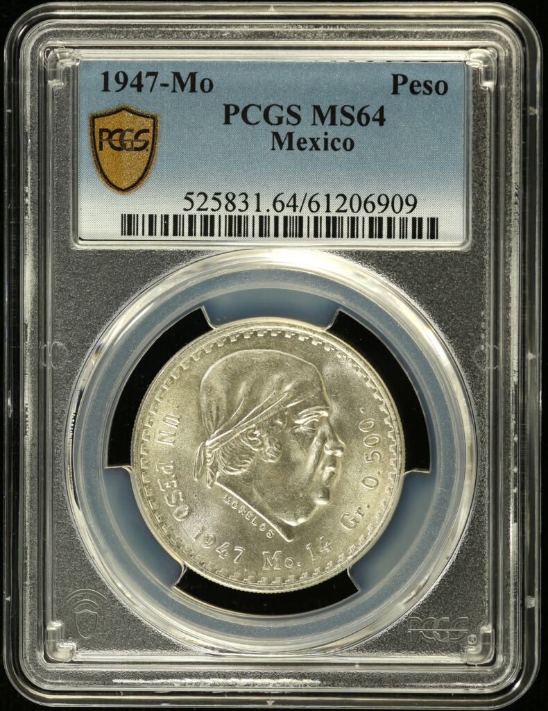 Modern Silver & Minors Peso 1947 Mo PCGS MS64 0153991