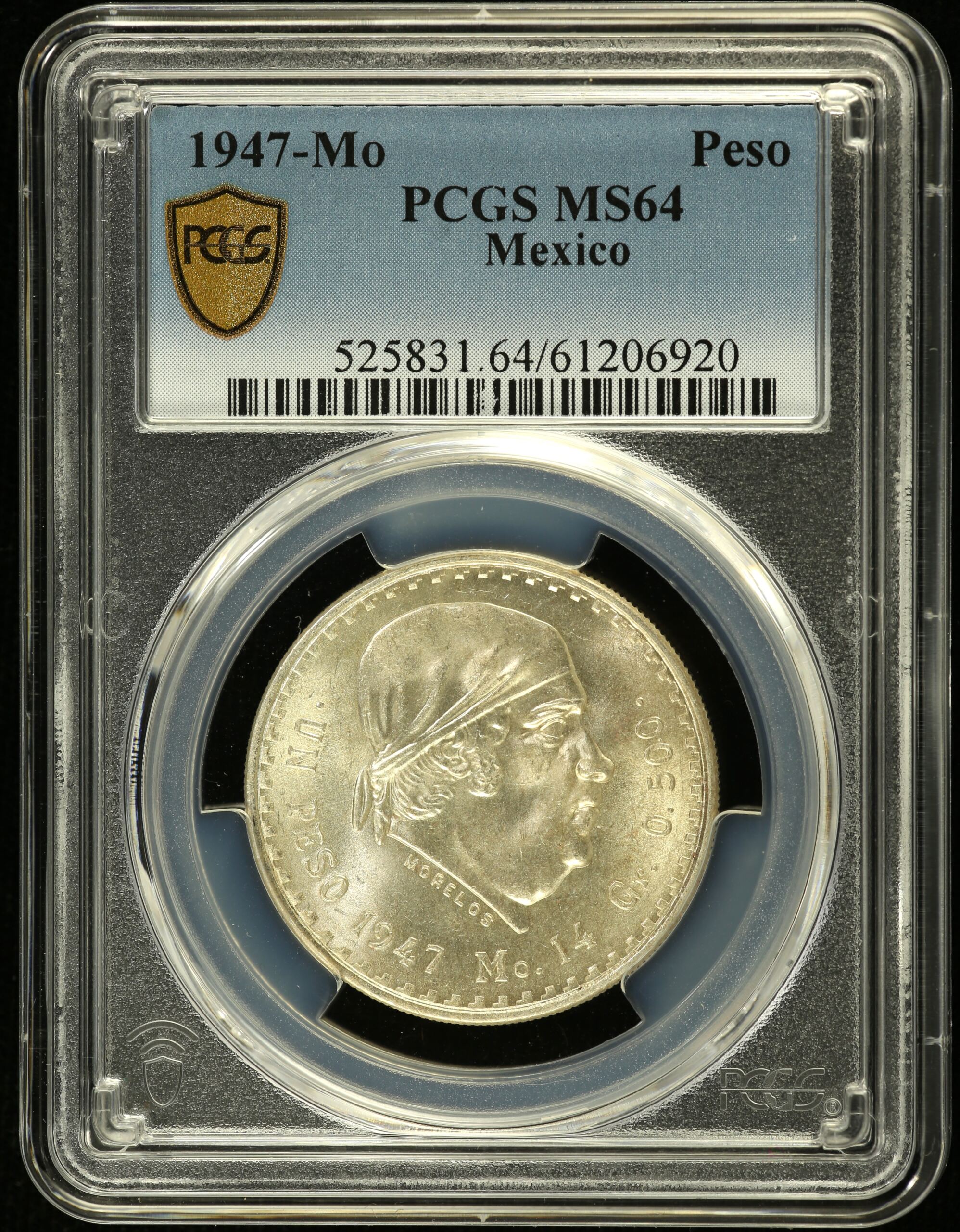 Modern Silver & Minors Peso 1947 Mo PCGS MS64 0153992