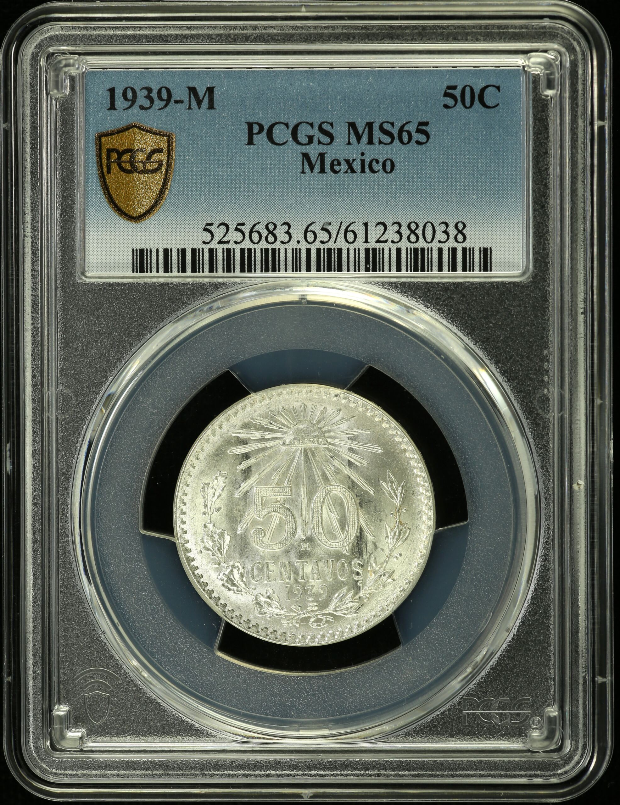 Modern Silver & Minors 50 Centavo 1939 M PCGS MS65 0154154
