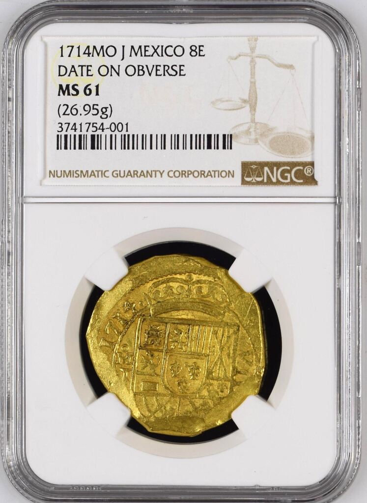 Colonial Gold 8 Escudos 1714 Mo J NGC MS61 0154330