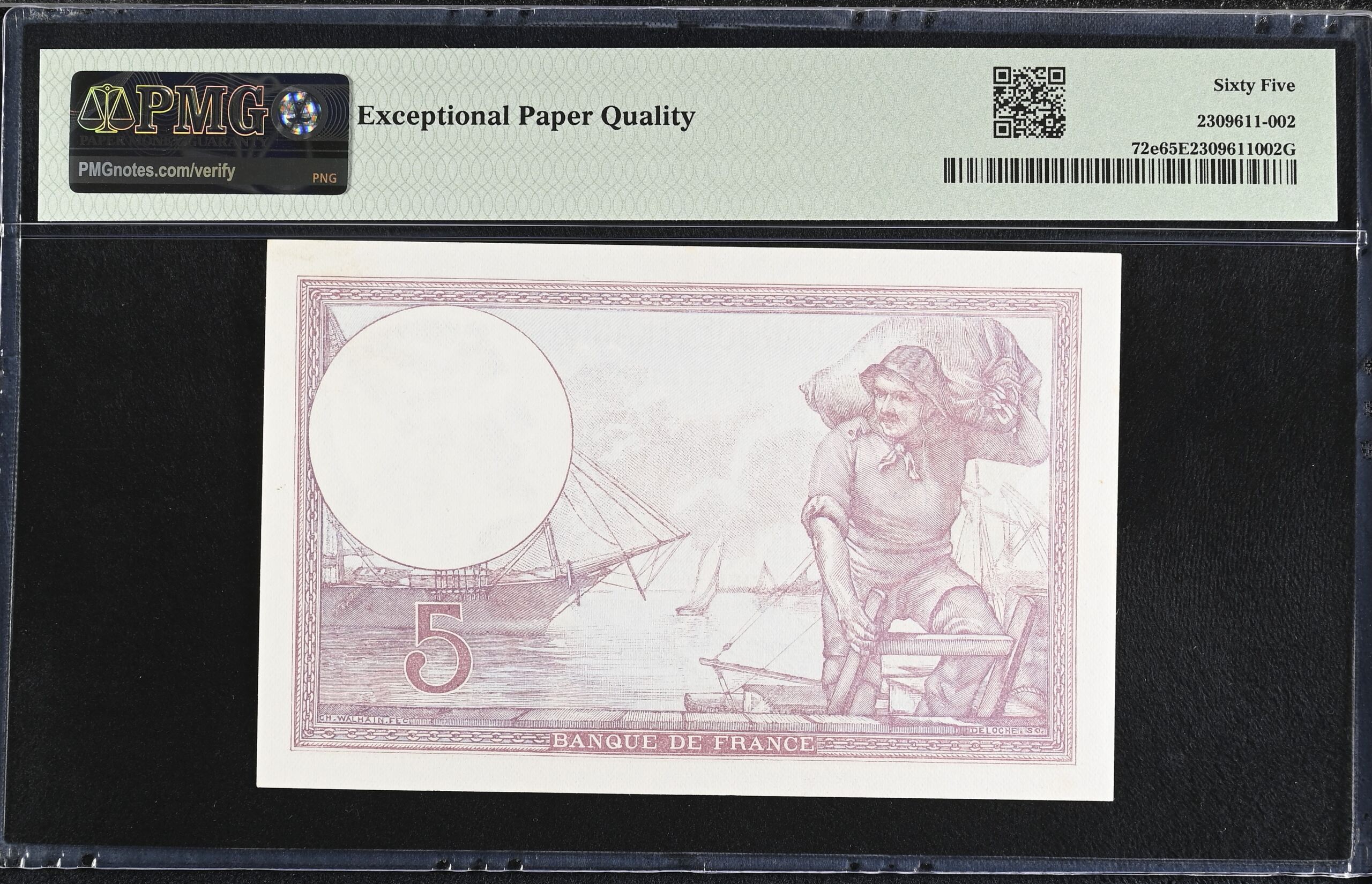 France  World Currency France 5 Francs 1933 Pick #72e PMG Gem UNC65 EPQ 0154333 France 5 Francs 1933 Pick #72e PMG Gem UNC65 EPQ 0154333France 5 Francs 1933 Pick #72e PMG Gem UNC65 EPQ 0154333 - Image 2