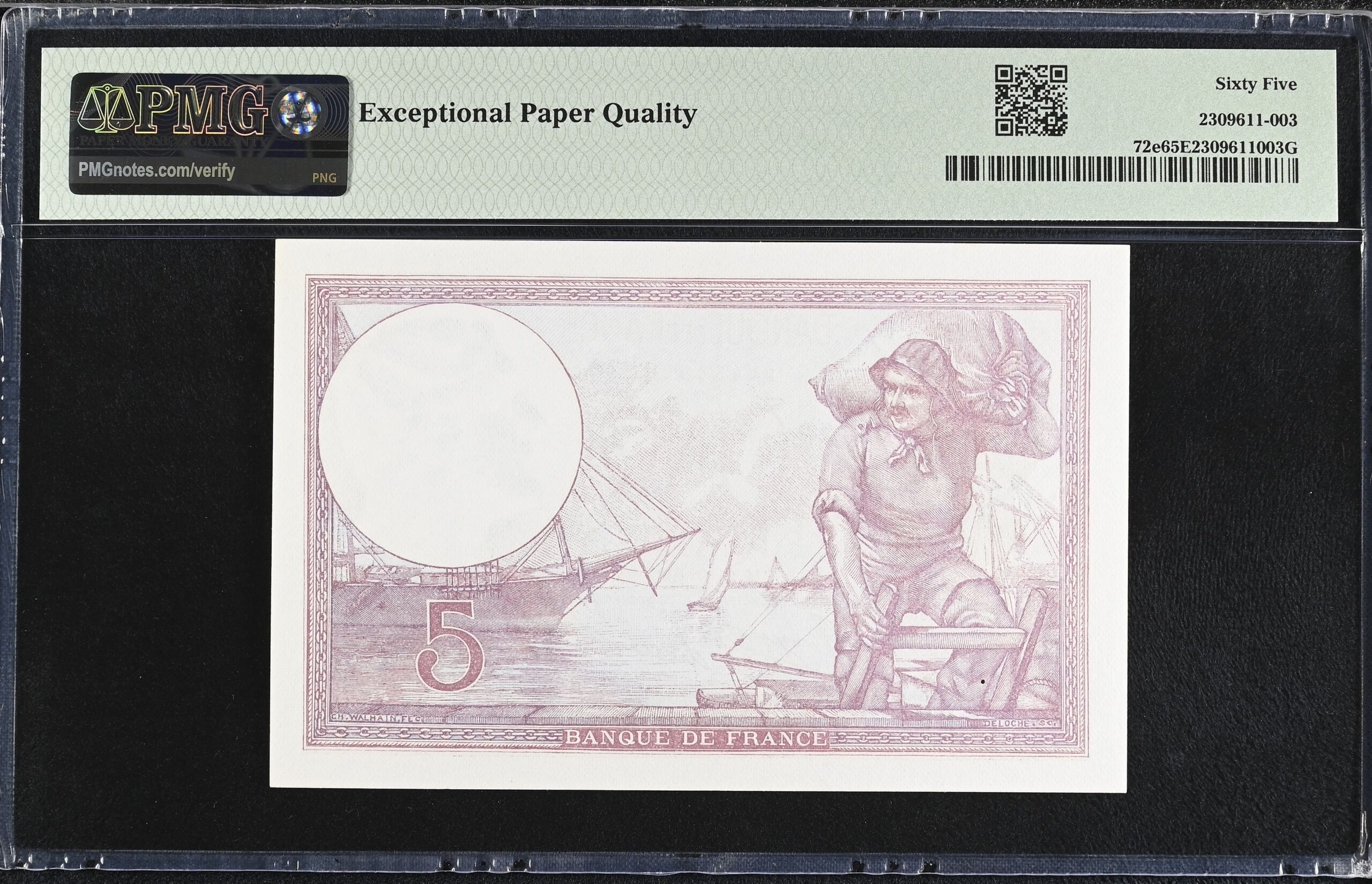 France  World Currency France 5 Francs 1933 Pick #72e PMG Gem UNC65 EPQ 0154334 France 5 Francs 1933 Pick #72e PMG Gem UNC65 EPQ 0154334France 5 Francs 1933 Pick #72e PMG Gem UNC65 EPQ 0154334 - Image 2