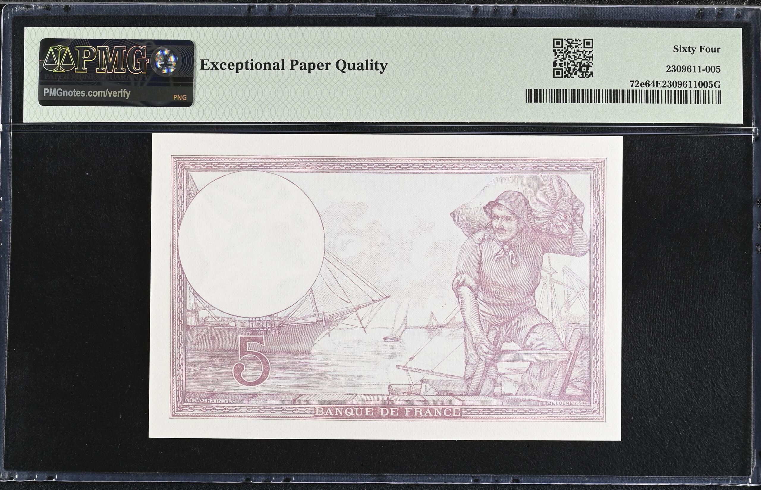 France  World Currency France 5 Francs 1933 Pick #72e PMG Ch UNC64 EPQ 0154335 France 5 Francs 1933 Pick #72e PMG Ch UNC64 EPQ 0154335France 5 Francs 1933 Pick #72e PMG Ch UNC64 EPQ 0154335 - Image 2