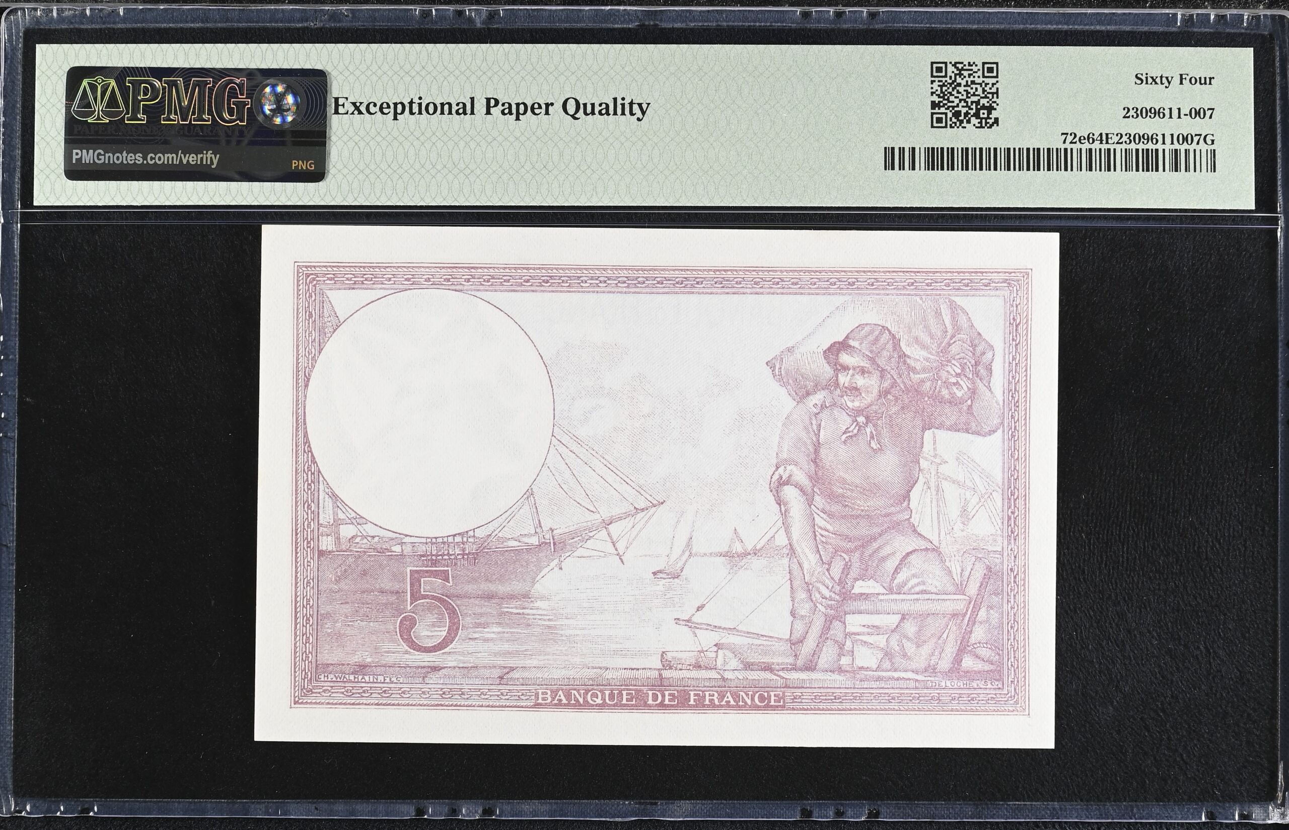 France  World Currency France 5 Francs 1933 Pick #72e PMG Ch UNC64 EPQ 0154337 France 5 Francs 1933 Pick #72e PMG Ch UNC64 EPQ 0154337France 5 Francs 1933 Pick #72e PMG Ch UNC64 EPQ 0154337 - Image 2