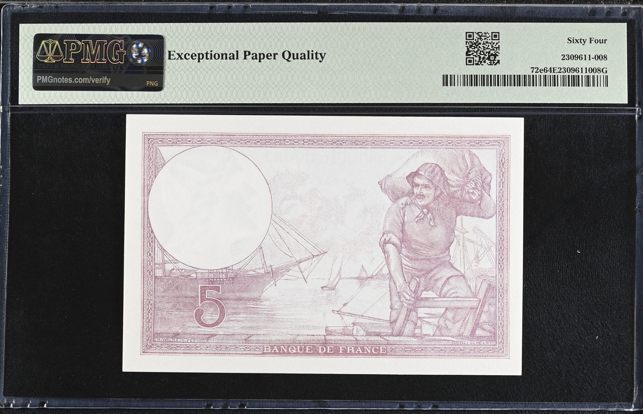 France  World Currency France 5 Francs 1933 Pick #72e PMG Ch UNC64 EPQ 0154338 France 5 Francs 1933 Pick #72e PMG Ch UNC64 EPQ 0154338France 5 Francs 1933 Pick #72e PMG Ch UNC64 EPQ 0154338 - Image 2