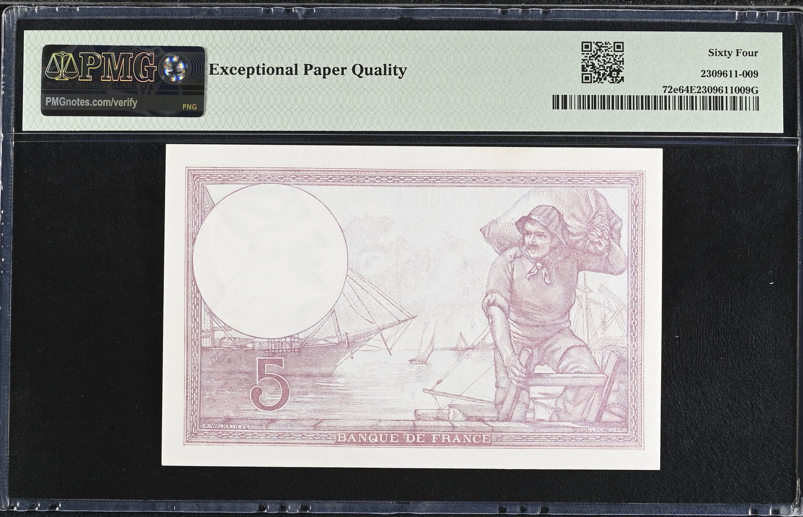 France  World Currency France 5 Francs 1933 Pick #72e PMG Ch UNC64 EPQ 0154339 France 5 Francs 1933 Pick #72e PMG Ch UNC64 EPQ 0154339France 5 Francs 1933 Pick #72e PMG Ch UNC64 EPQ 0154339 - Image 2