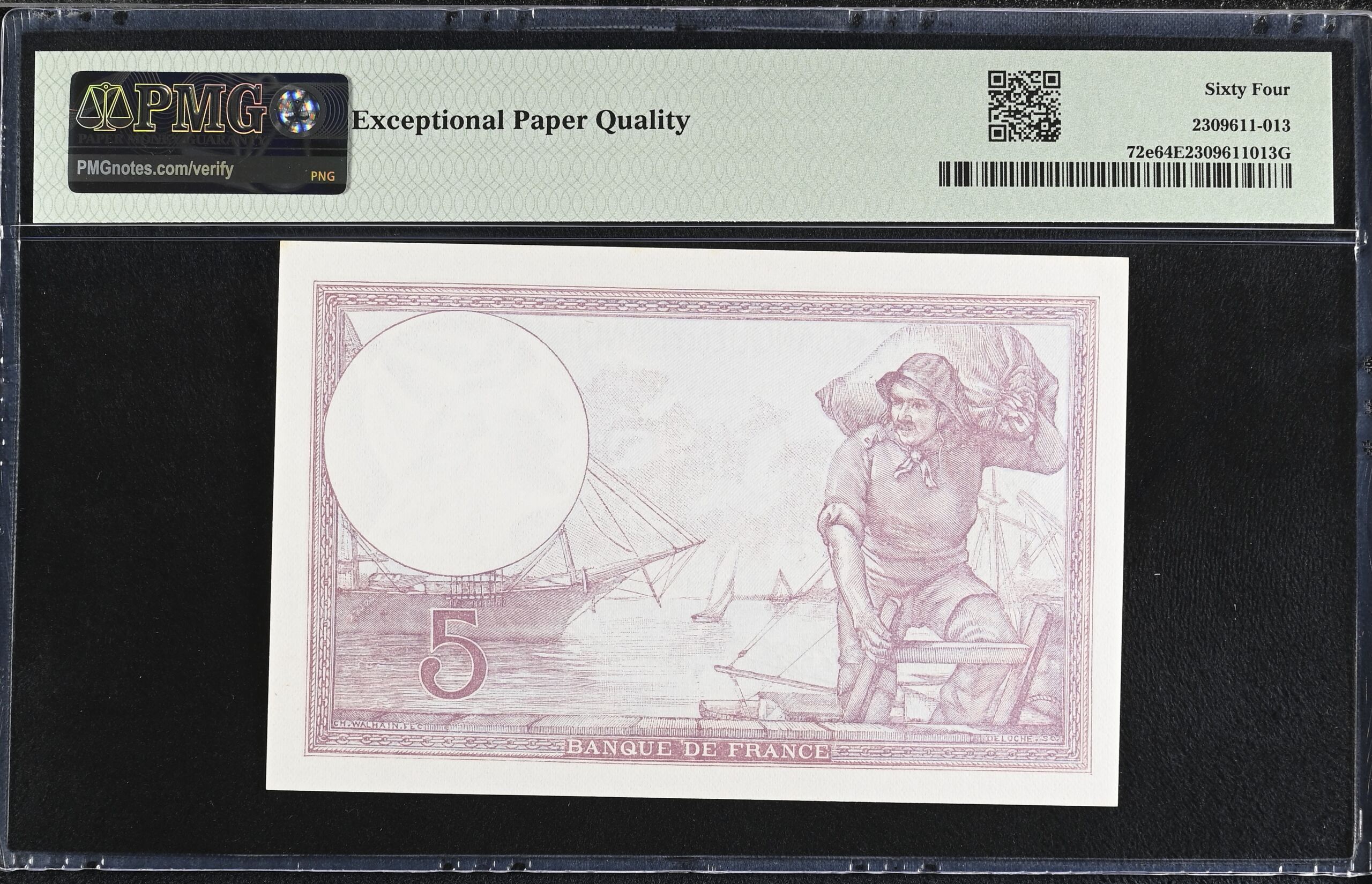 France  World Currency France 5 Francs 1933 Pick #72e PMG Ch UNC64 EPQ 0154341 France 5 Francs 1933 Pick #72e PMG Ch UNC64 EPQ 0154341France 5 Francs 1933 Pick #72e PMG Ch UNC64 EPQ 0154341 - Image 2