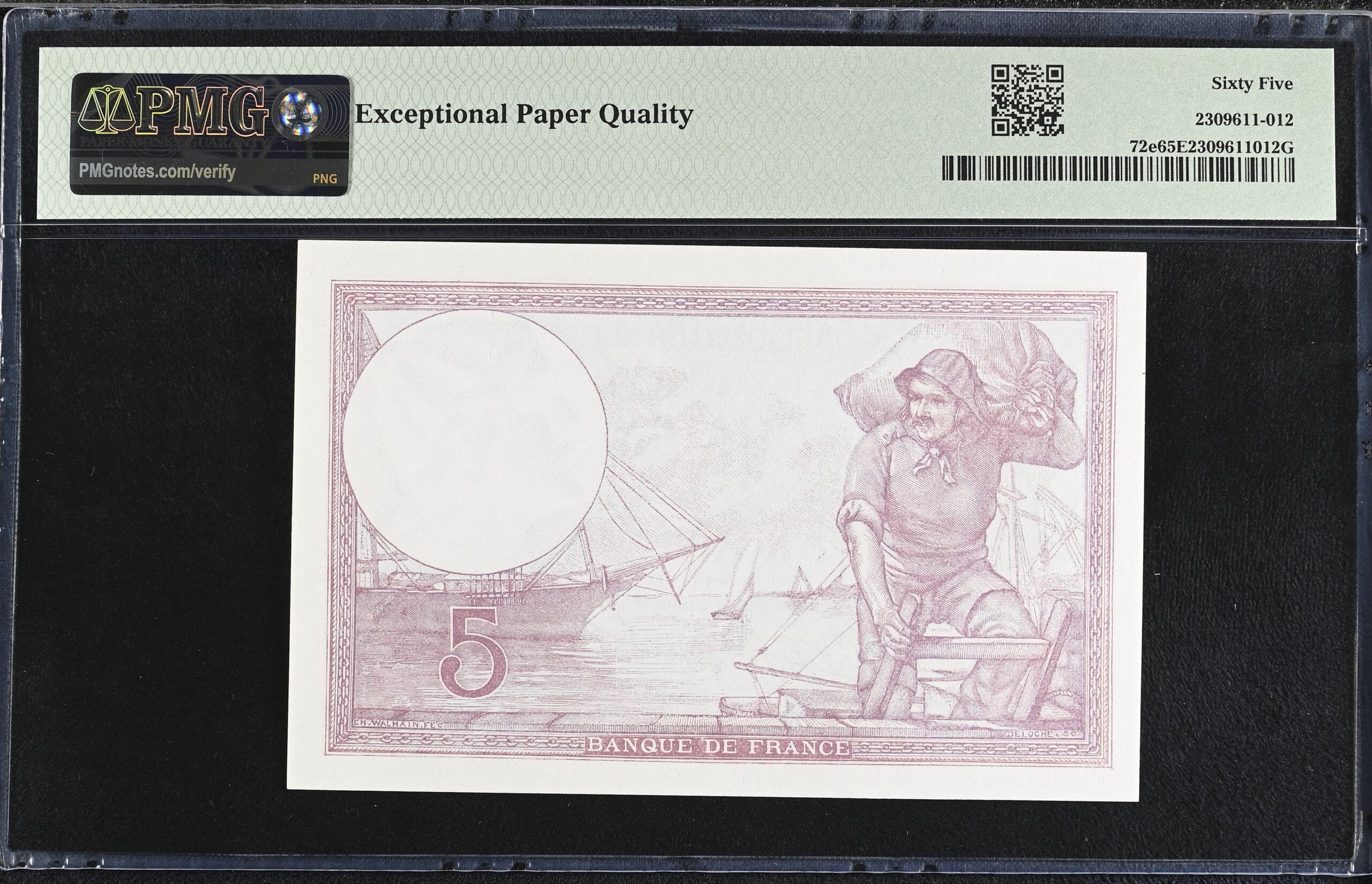 France  World Currency France 5 Francs 1933 Pick #72e PMG Gem UNC65 EPQ 0154342 France 5 Francs 1933 Pick #72e PMG Gem UNC65 EPQ 0154342France 5 Francs 1933 Pick #72e PMG Gem UNC65 EPQ 0154342 - Image 2