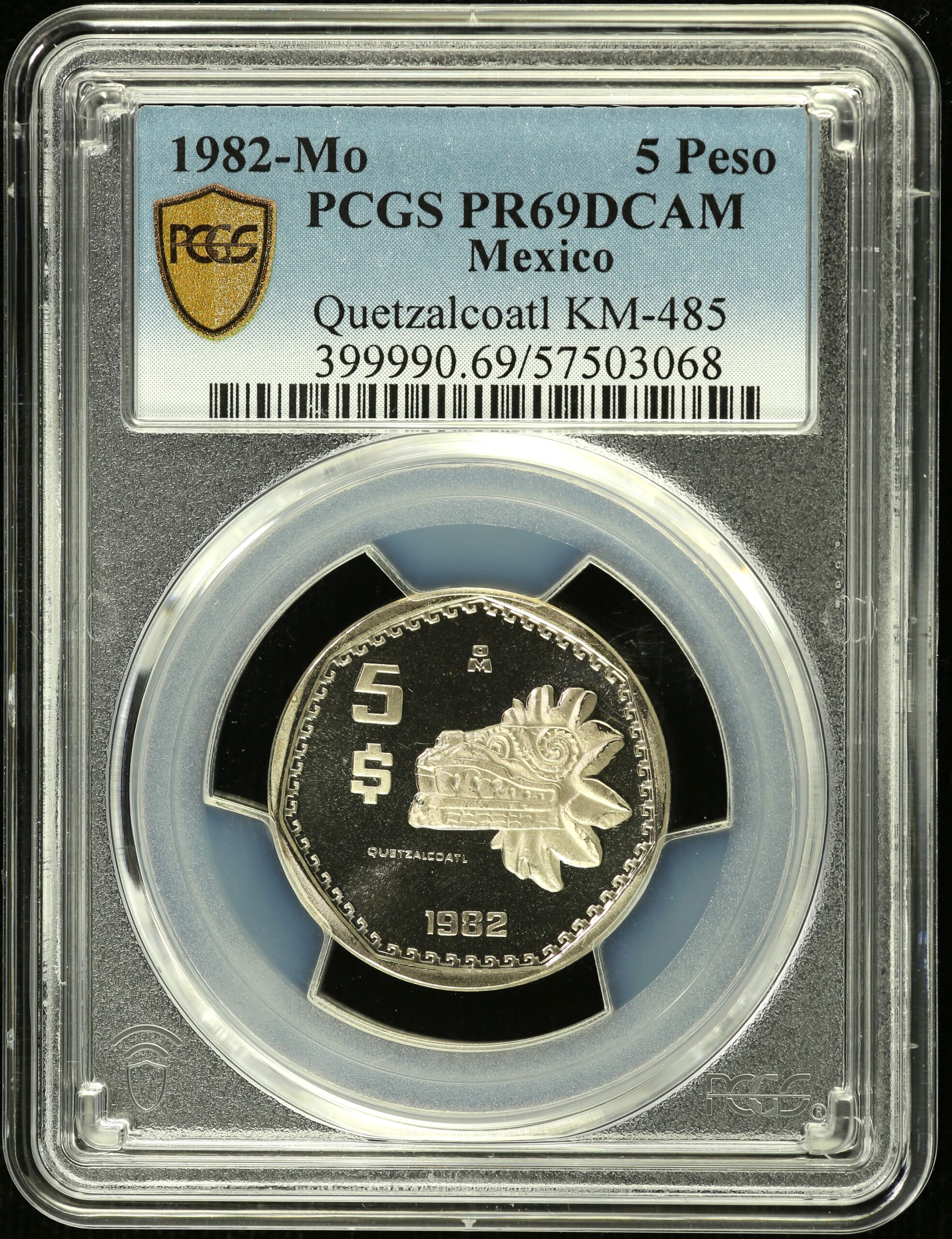 Modern Silver & Minors 5 Peso 1982 Mo KM-485 PCGS PR69DCAM 0154351