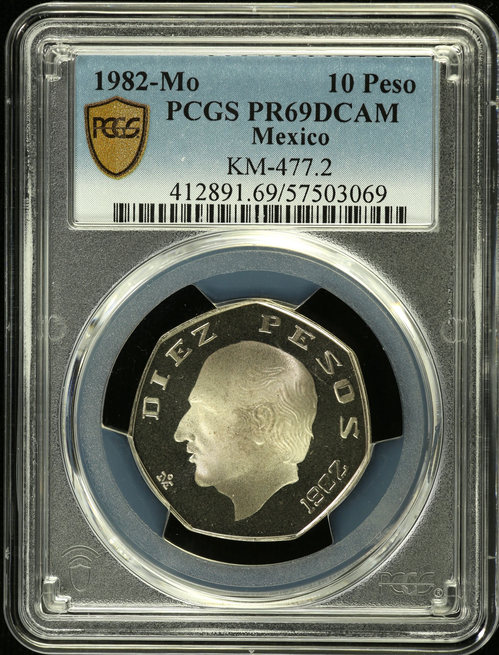 Modern Silver & Minors 10 Peso 1982 Mo KM-477.2 PCGS PR69DCAM 0154352