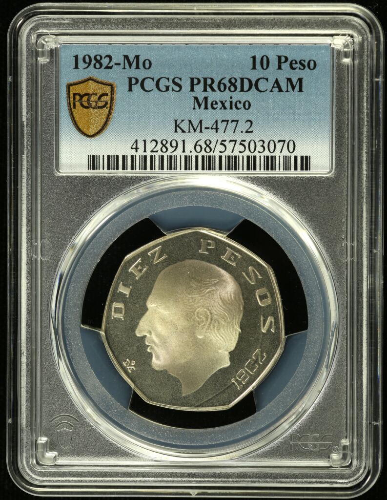 Modern Silver & Minors 10 Peso 1982 Mo KM-477.2 PCGS PR68DCAM 0154353