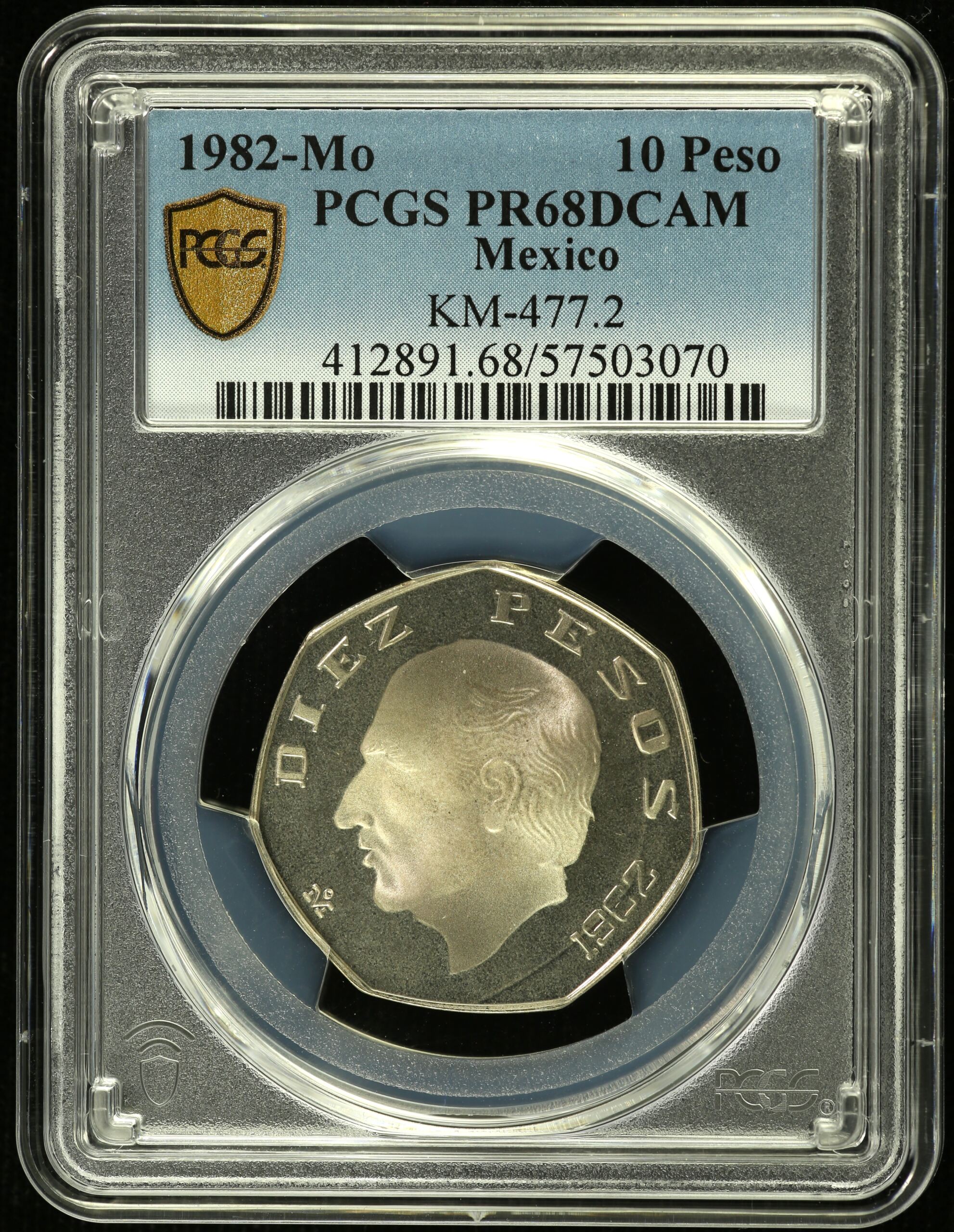 Modern Silver & Minors 10 Peso 1982 Mo KM-477.2 PCGS PR68DCAM 0154353