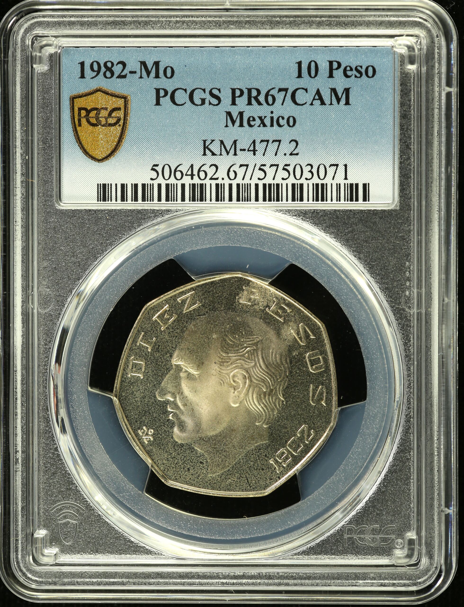 Modern Silver & Minors 10 Peso 1982 Mo KM-477.2 PCGS PR67DCAM 0154354