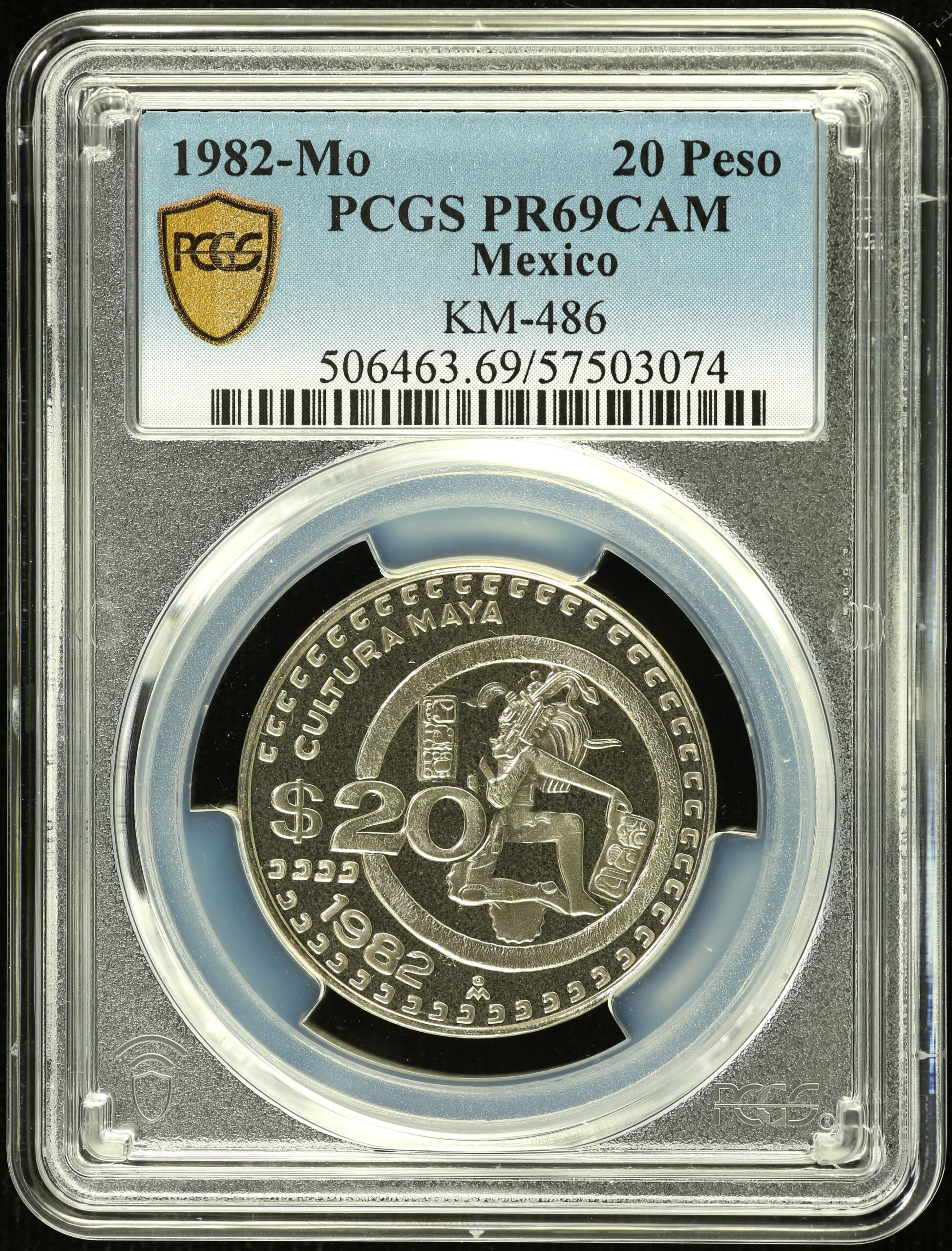 Modern Silver & Minors 20 Peso 1982 Mo KM-486 PCGS PR69DCAM 0154360