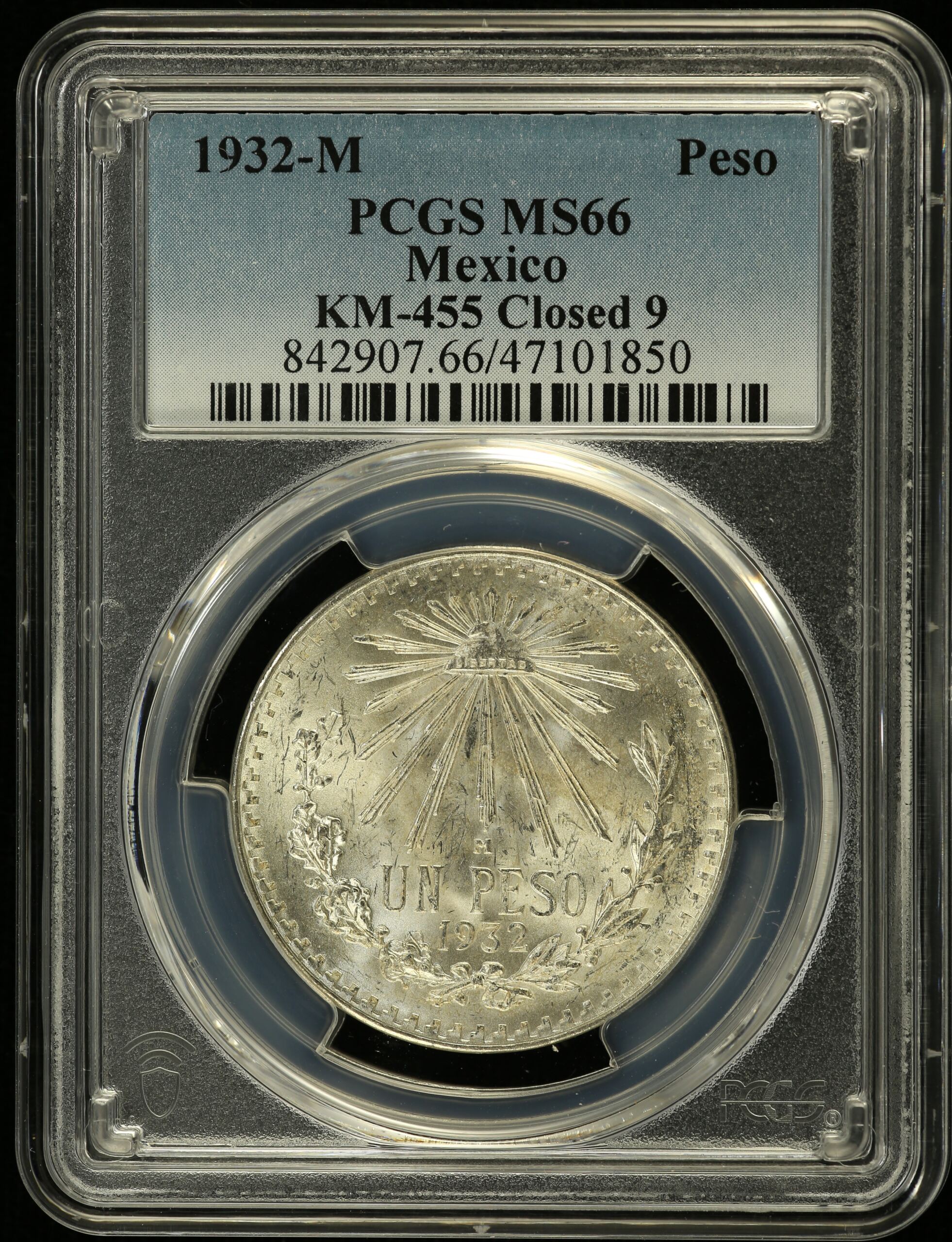 Modern Silver & Minors Peso 1932 M KM-455 PCGS MS66 0154488