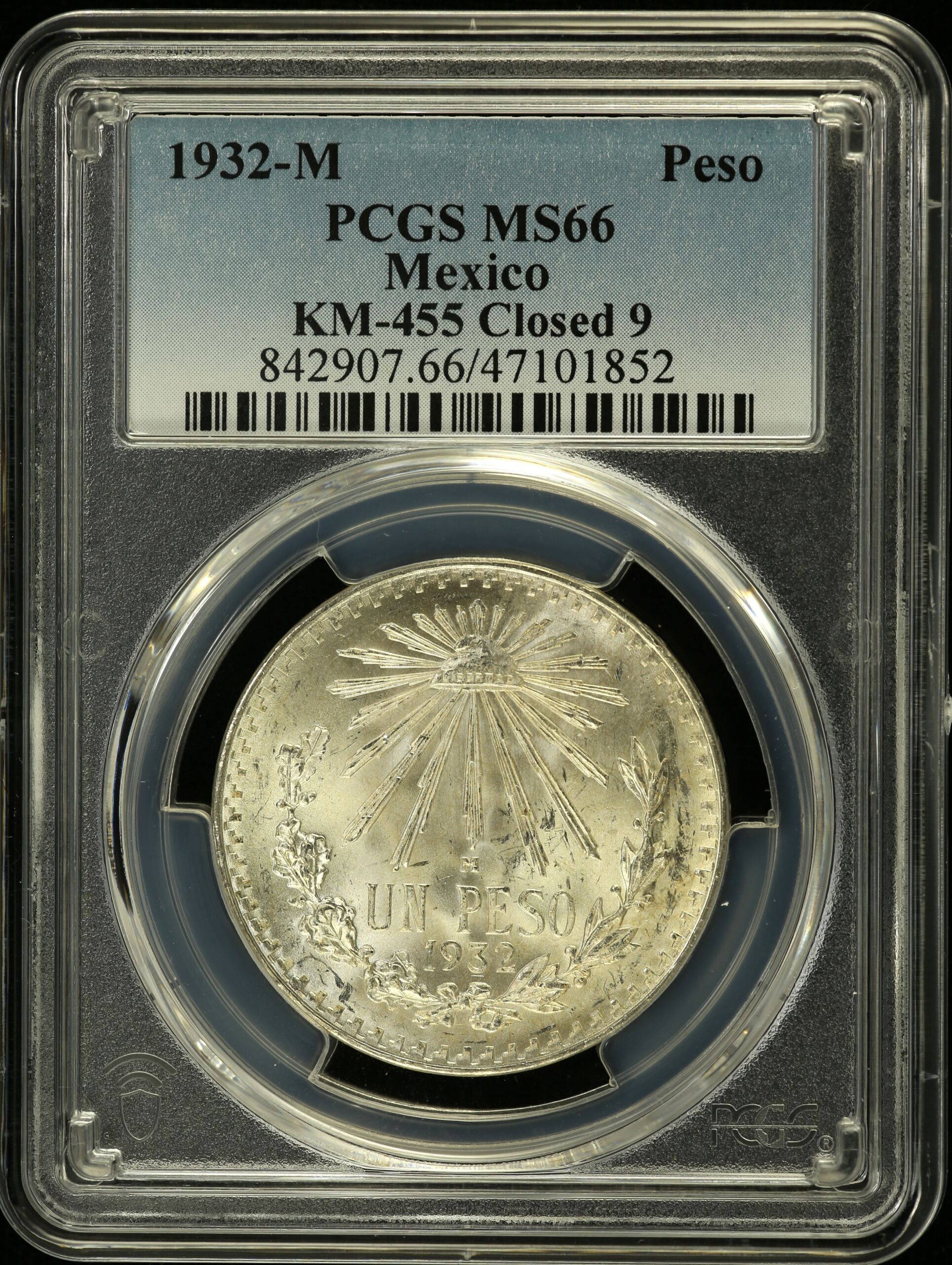 Modern Silver & Minors Peso 1932 M KM-455 PCGS MS66 0154490